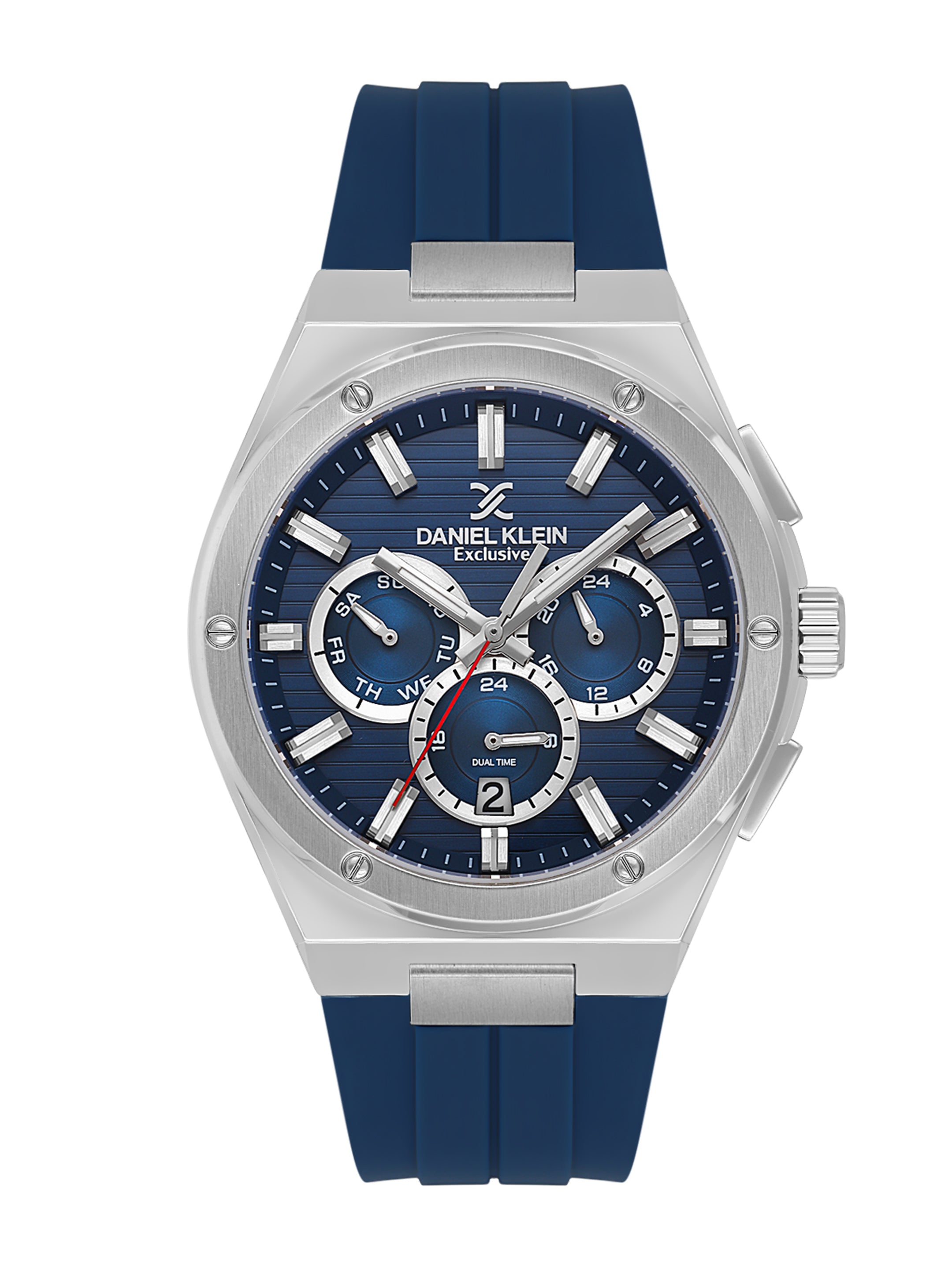 Daniel Klein Men’s Dark Blue Dial Silicone Watch DK.1.14072-3