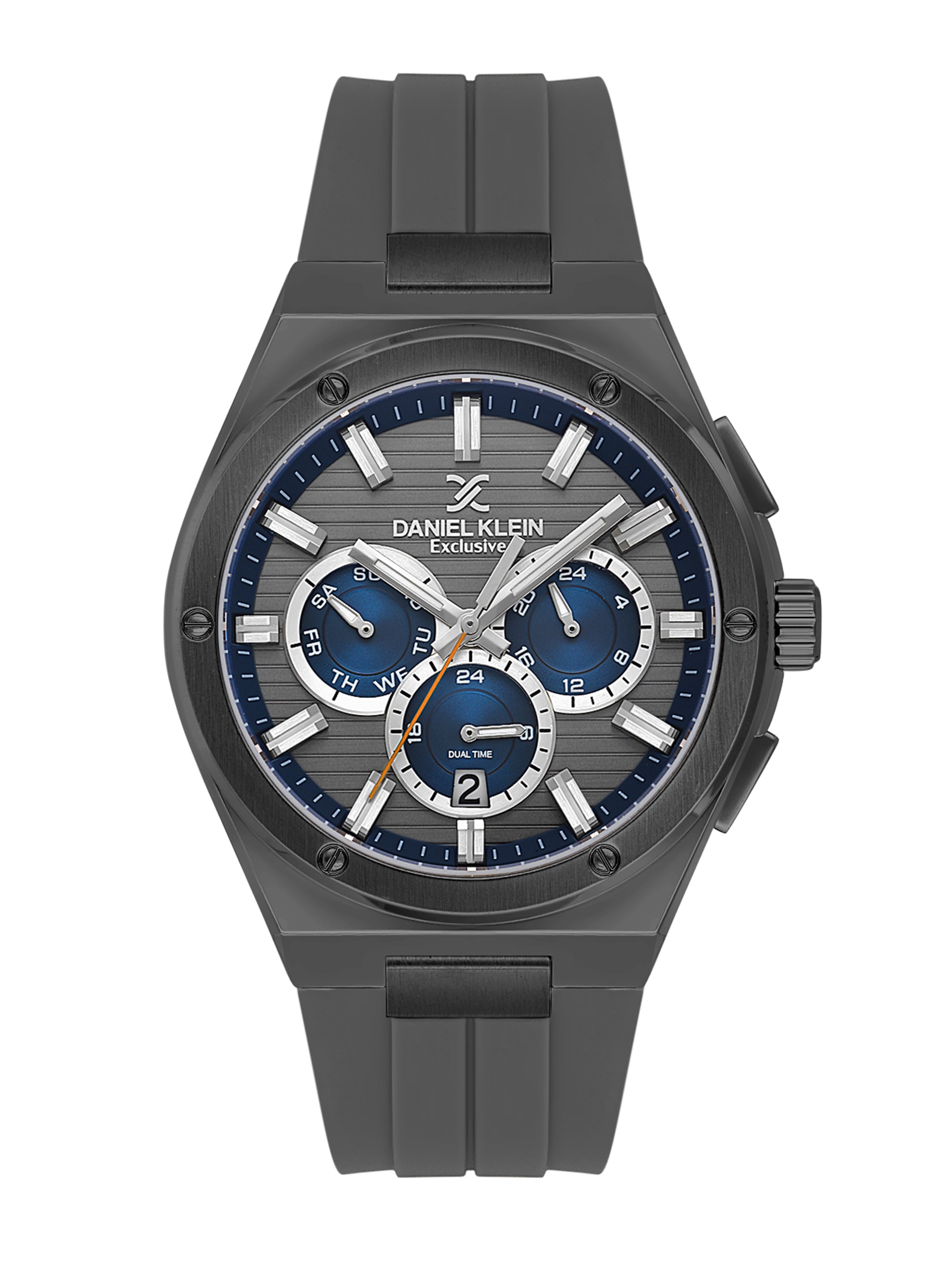 Daniel Klein Men’s Gun Dial Cool Grey Silicone Watch DK.1.14072-5