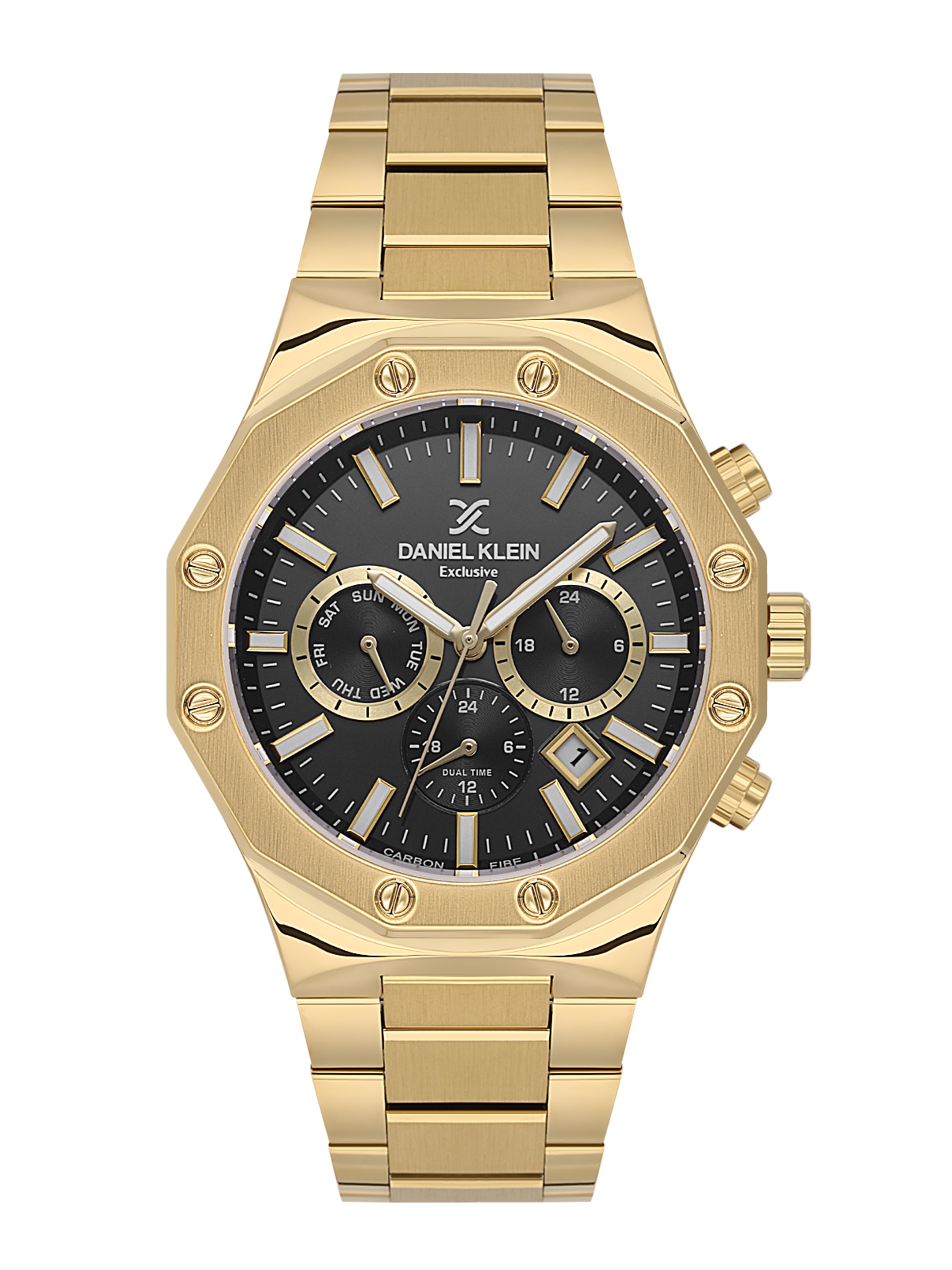 Daniel Klein Men’s Gun Black Dial Stainless Steel Watch DK.1.14074-4