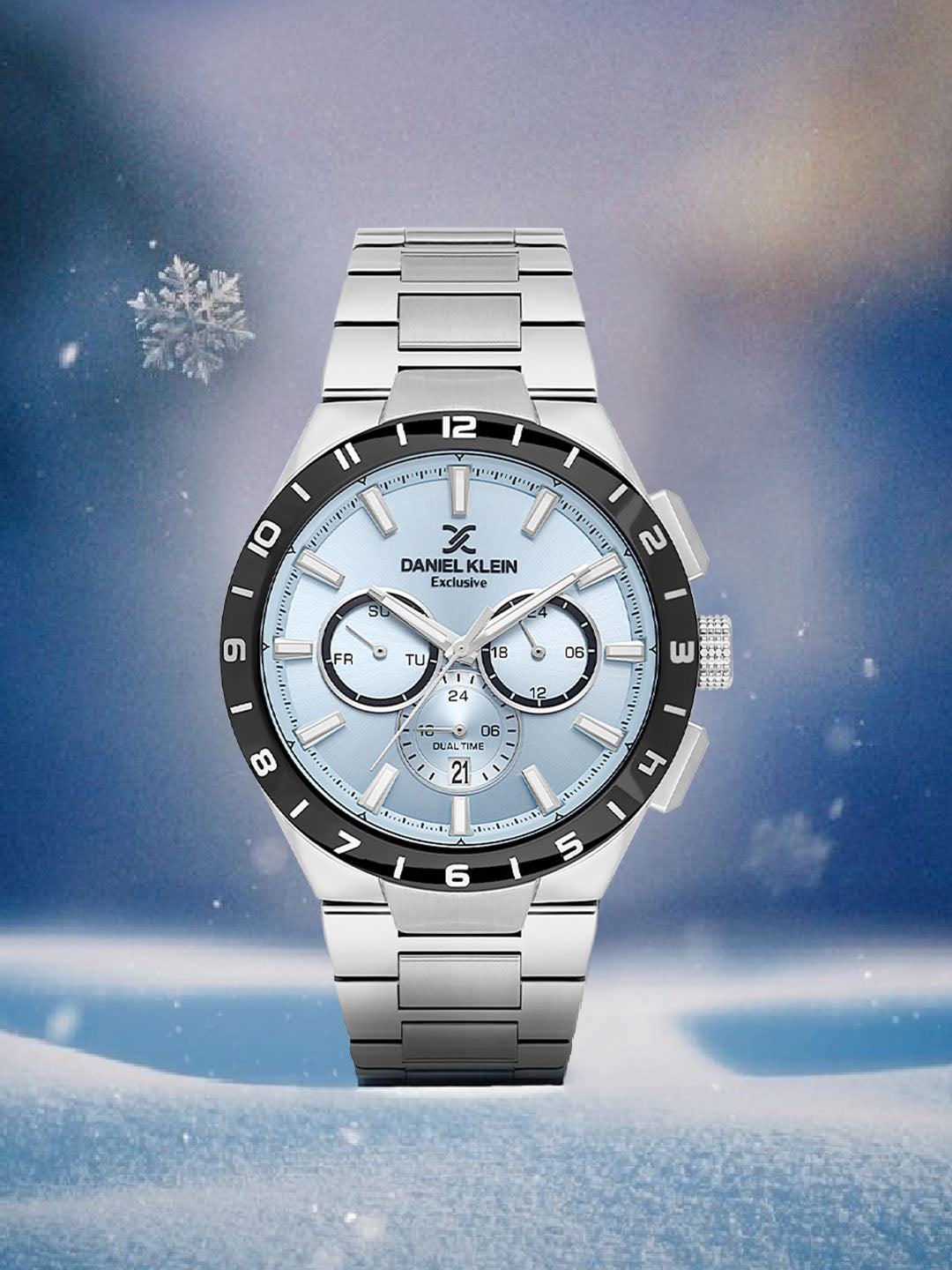 Daniel Klein Men’s Blue Dial Stainless Steel Watch DK.1.14079-3