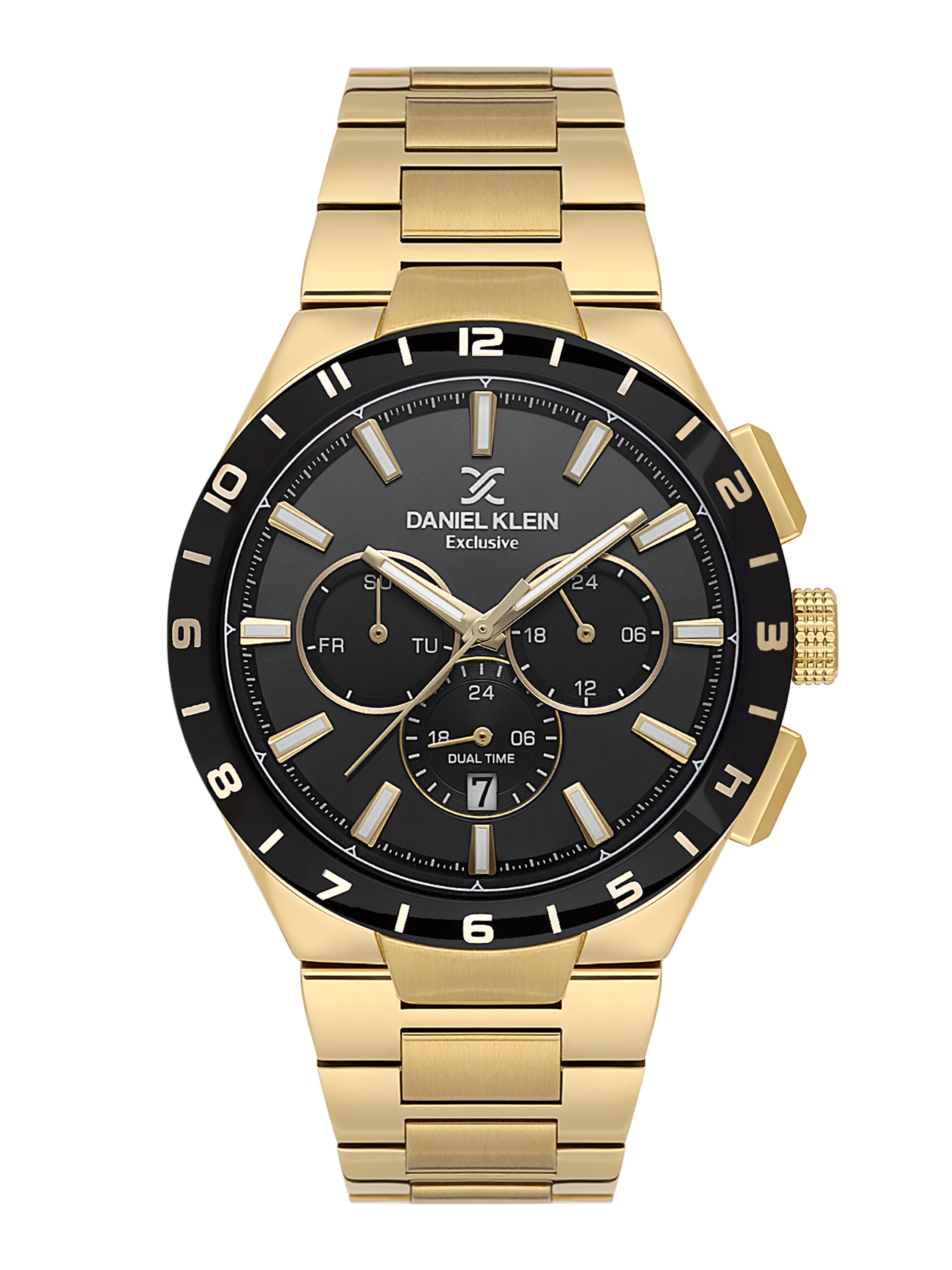 Daniel Klein Men’s Black Dial Stainless Steel Watch DK.1.14079-5