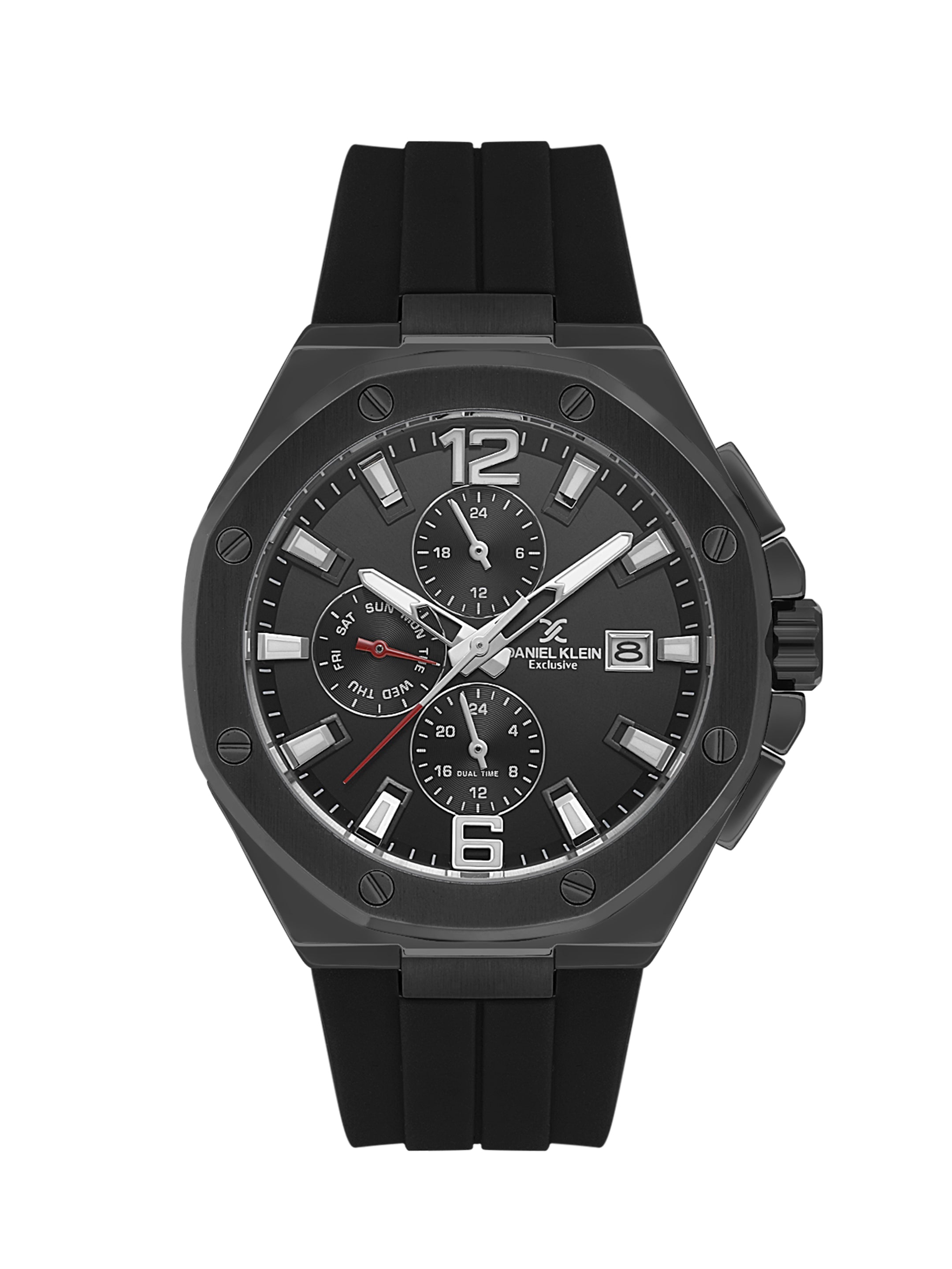 Daniel Klein Men’s Gun Black Dial Silicone Watch DK.1.14092-1