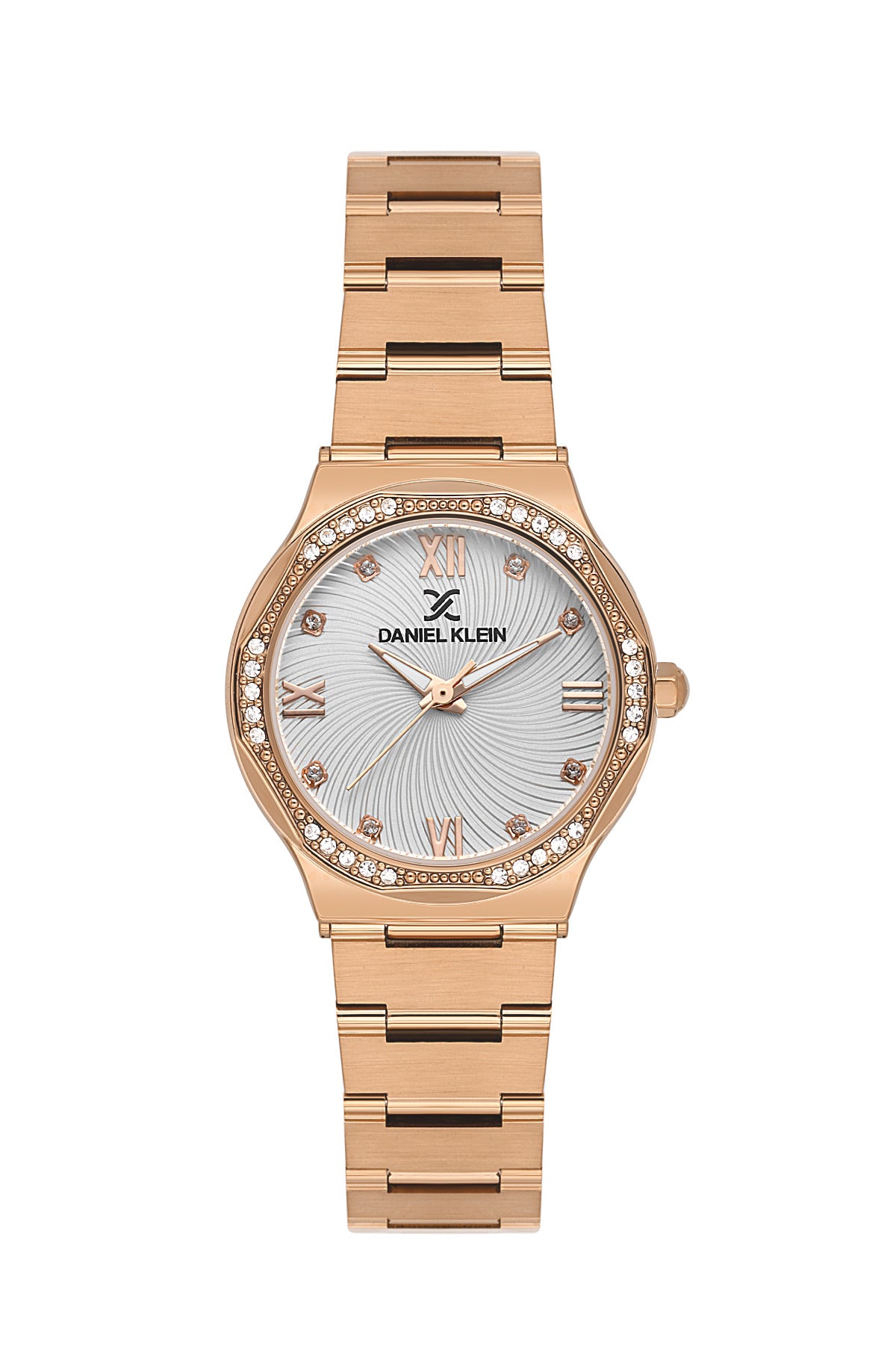 Daniel Klein Silver Dial Pink Rose Gold Strap Women’s Analog Watch DK.1.14101-5