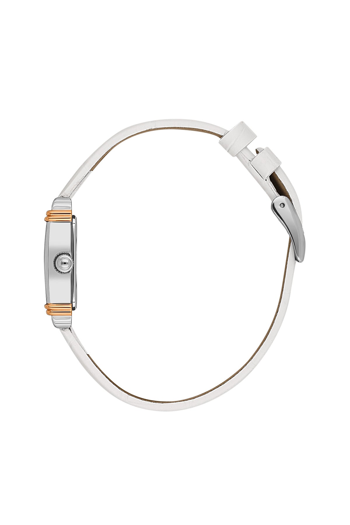 Daniel Klein Silver Dial White Strap Women’s Analog Watch DK.1.14116-5