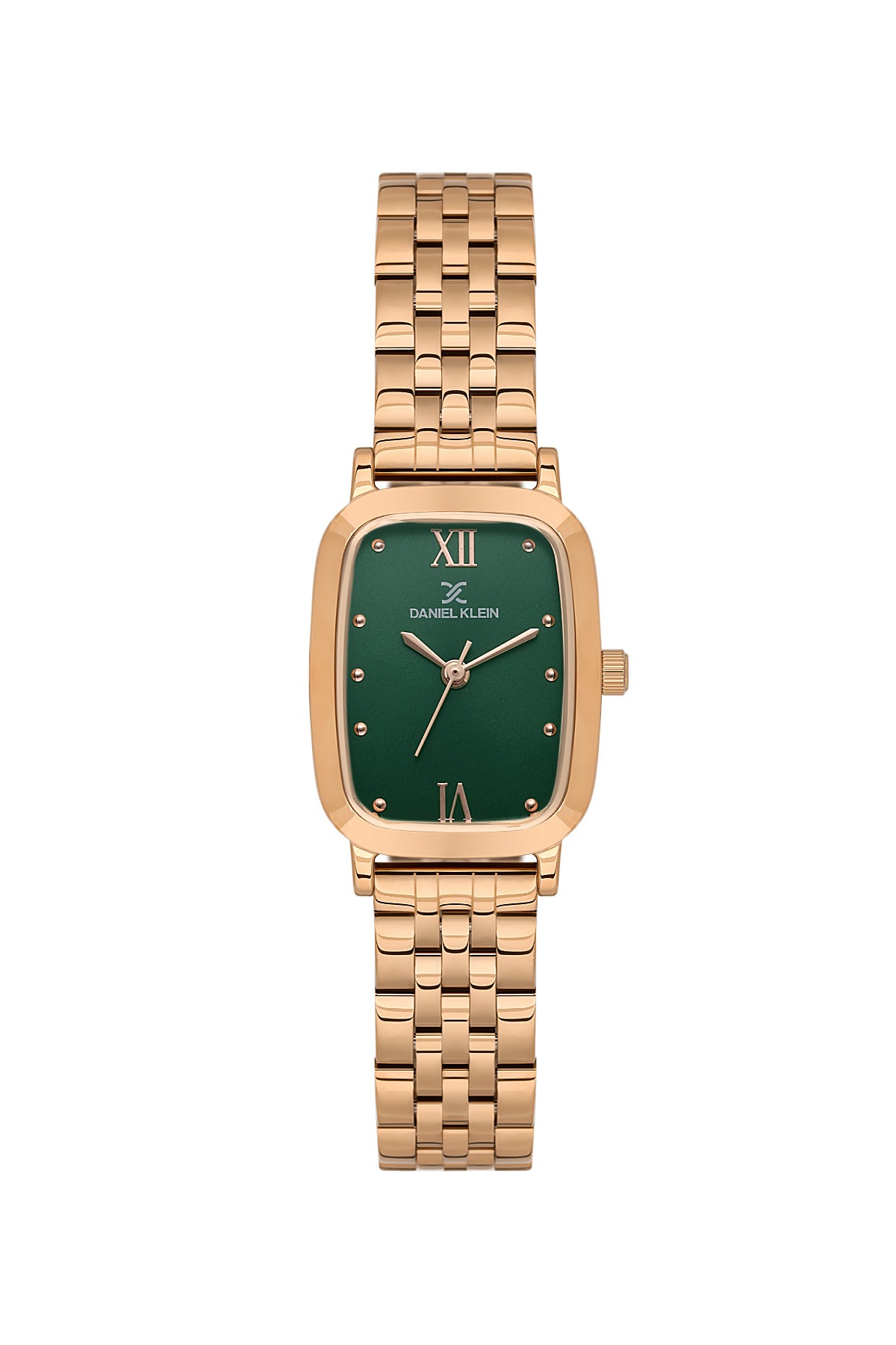 Daniel Klein Dark Green Dial Rose Gold-Tone Women’s Analog Watch DK.1.14127-5