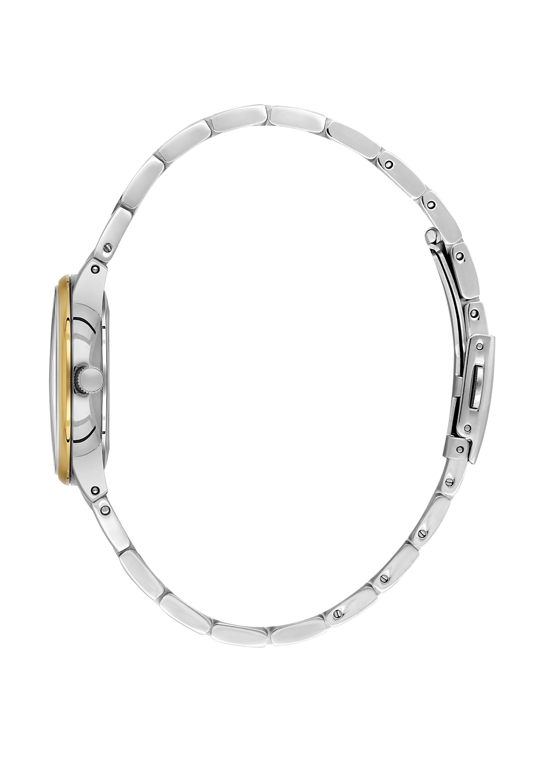 Daniel Klein Silver Dial Dual-Tone Women’s Analog Watch DK.1.14136-3