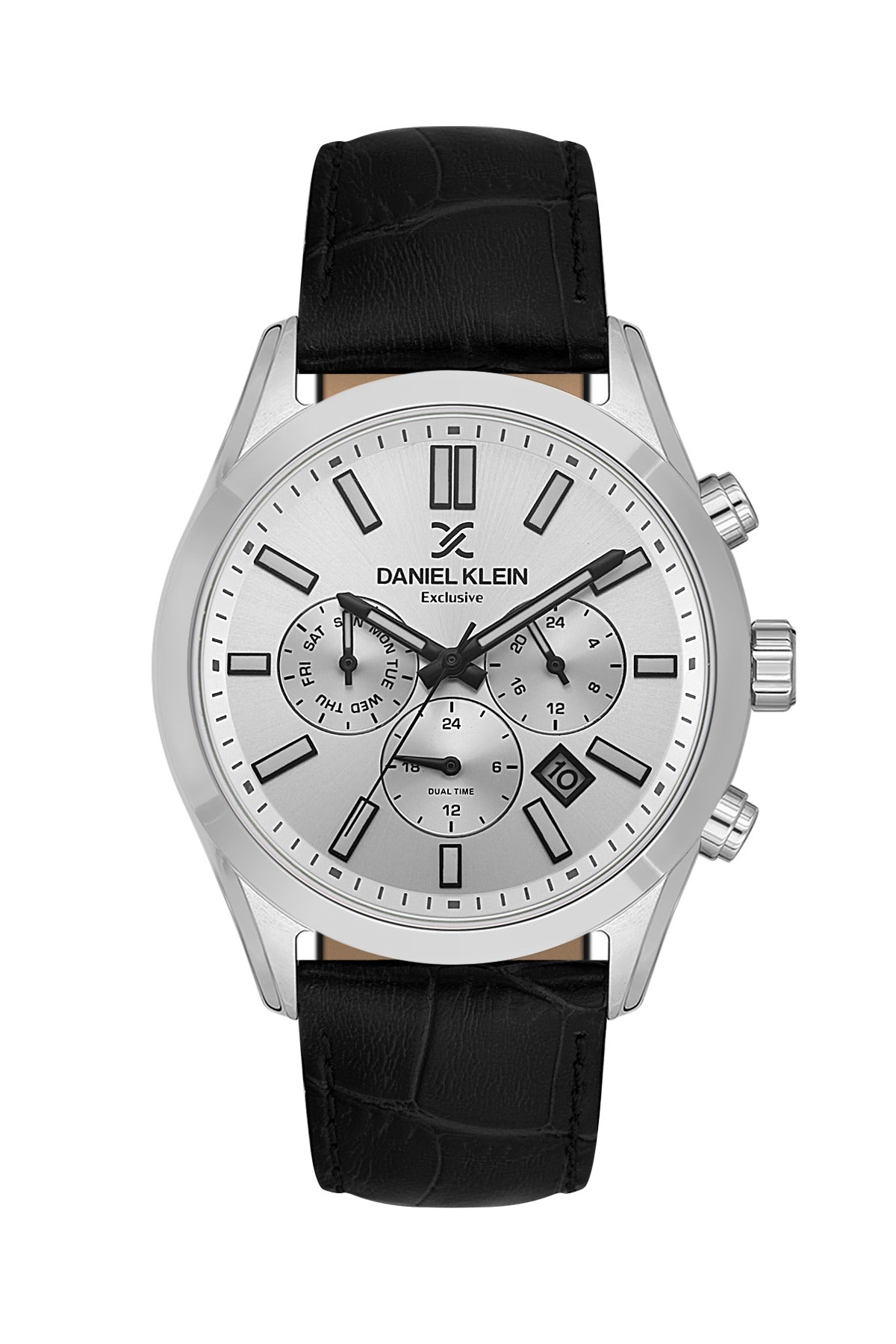 Daniel Klein Exclusive Silver Dial Black Strap Men’s Analog Watch DK.1.14212-1