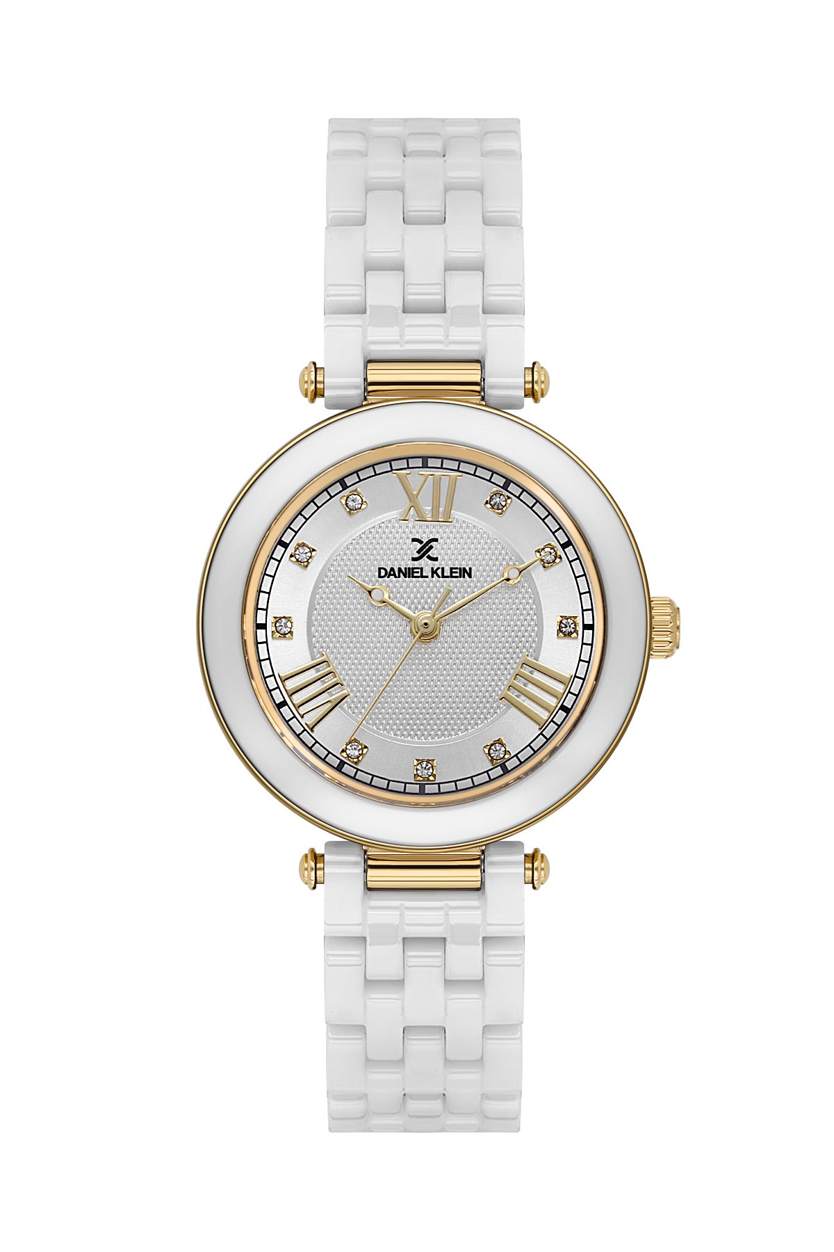 Daniel Klein Silver Dial White Strap Women’s Analog Watch DK.1.14282-4
