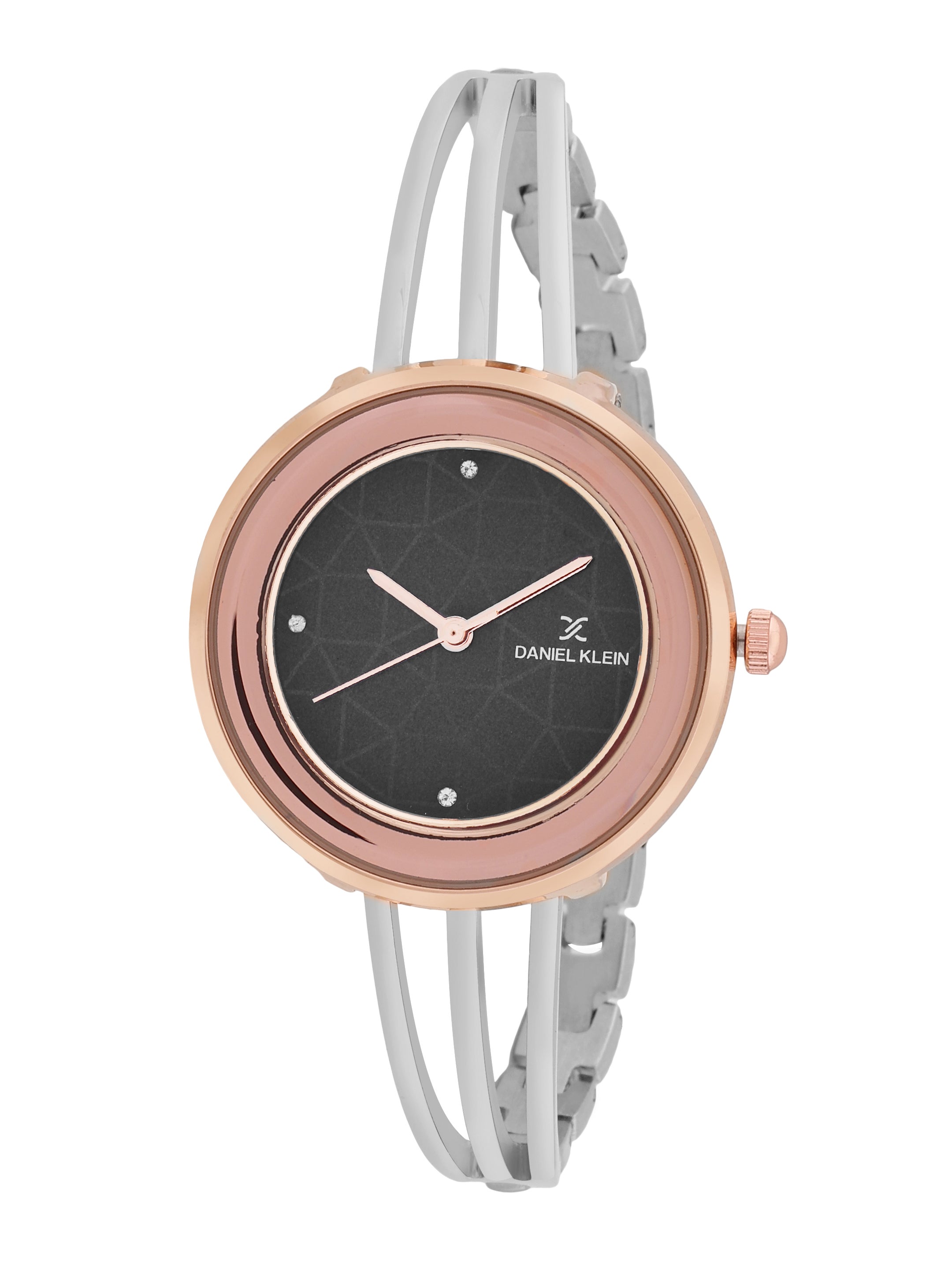 Lightweight silver round watch for women - DK.1.14290-4