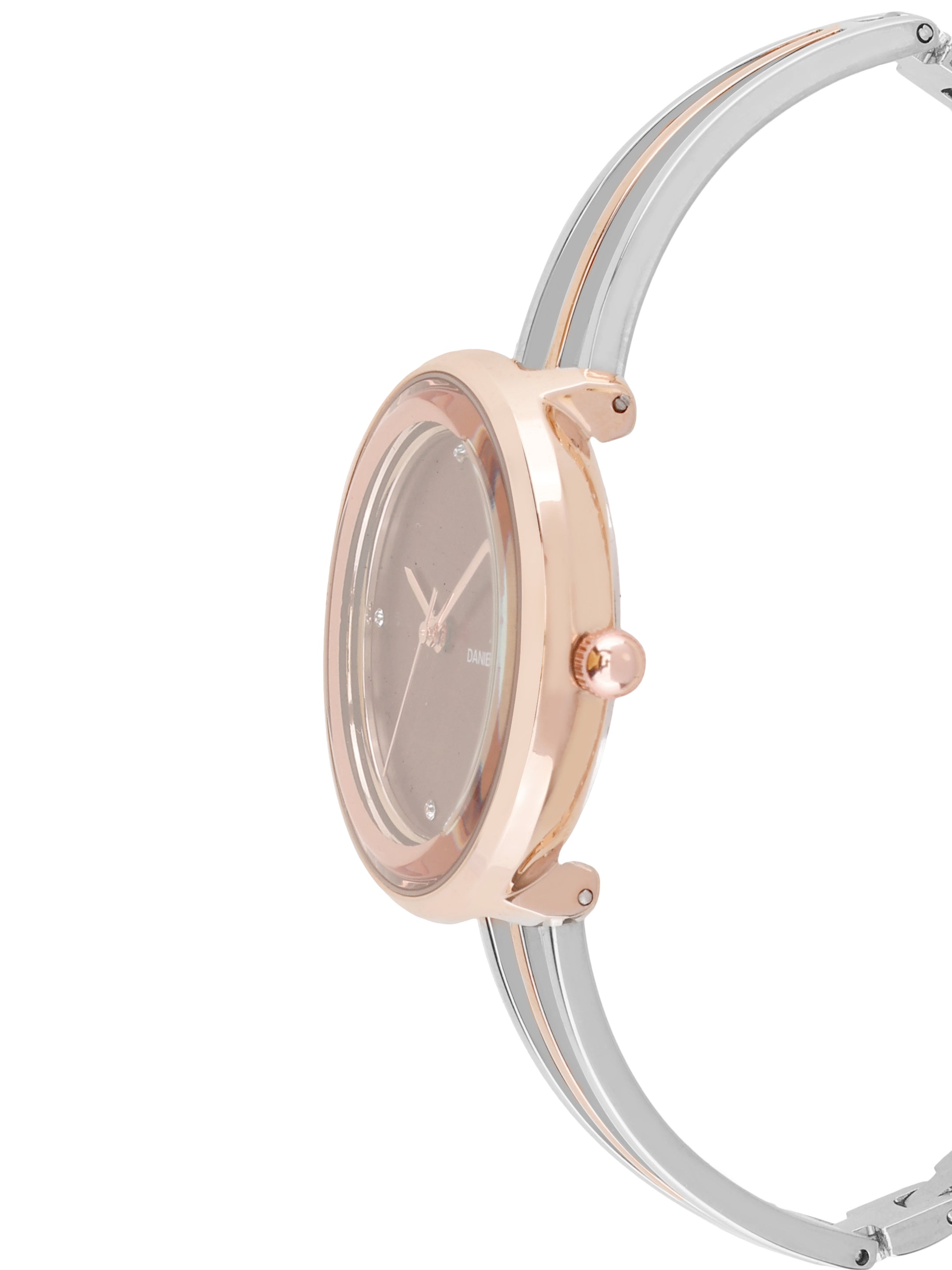 Lightweight silver round watch for women - DK.1.14290-4
