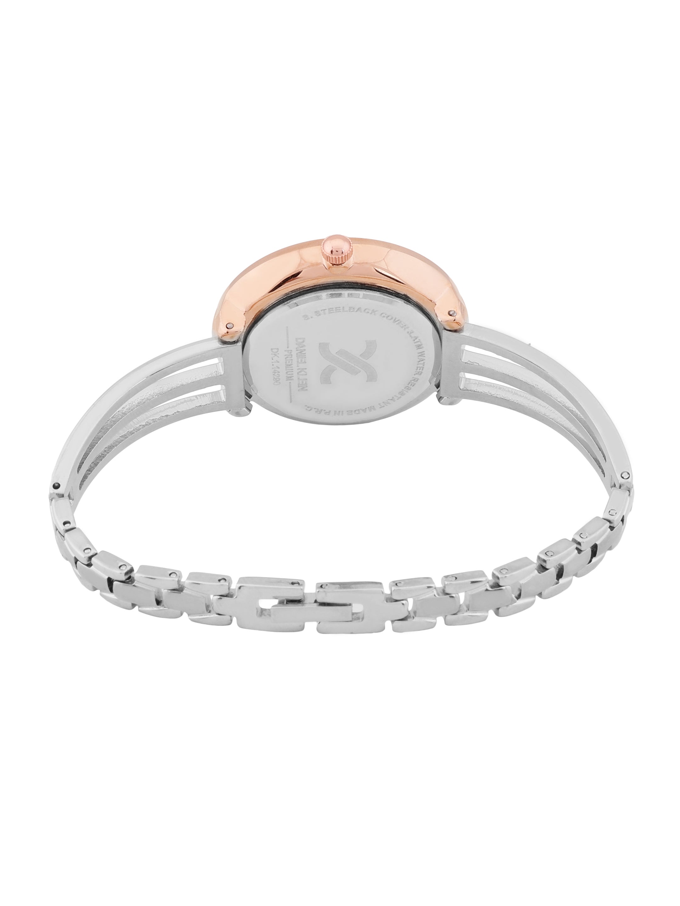 Lightweight silver round watch for women - DK.1.14290-4