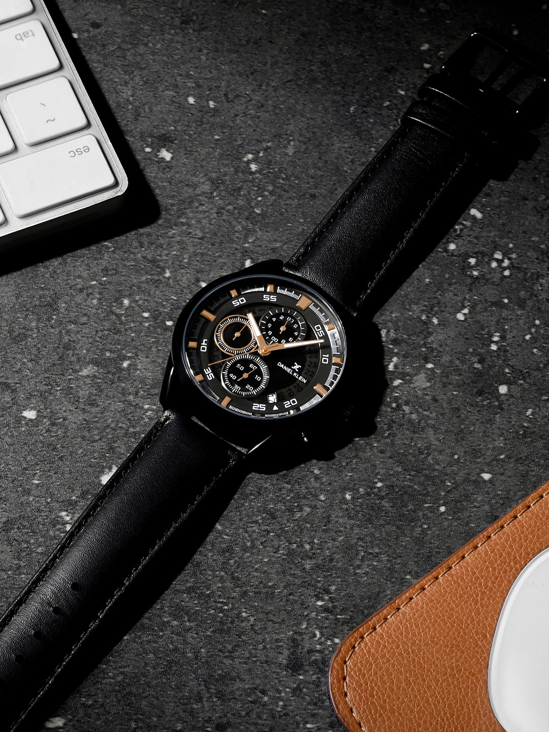 Grey Dial with leather strap watch for men - DK.1.14291-3