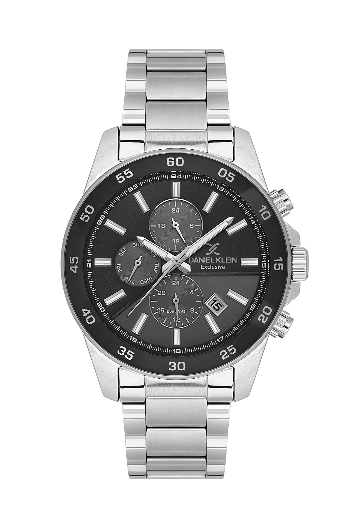 Men Grey Dial Silver Chronograph Analogue Watch