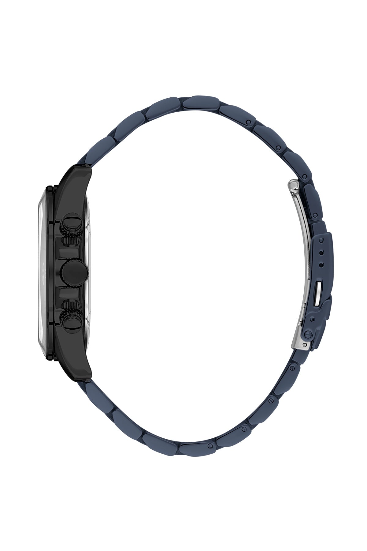 Men Navy Blue Dial Blue Chronograph Analogue Watch
