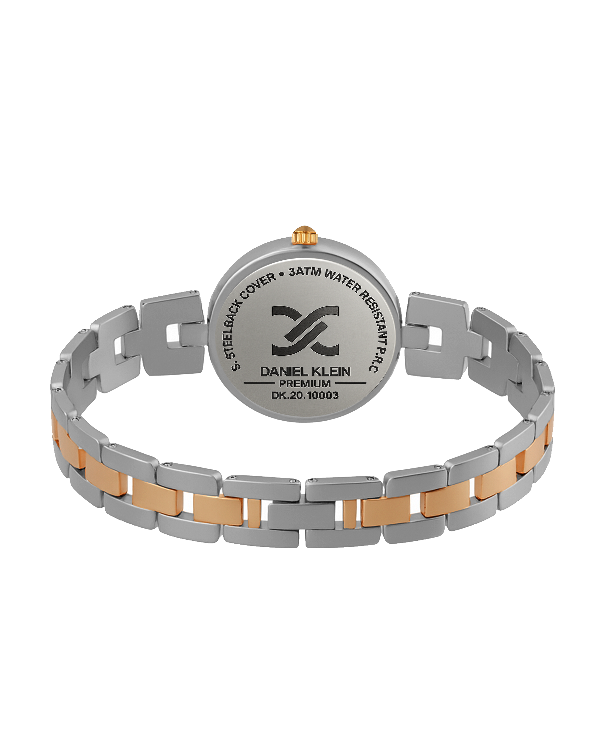 "Daniel Klein Women’s Rose & Silver Two-Tone Bracelet Watch – Bold Blue Dial, Premium Design "