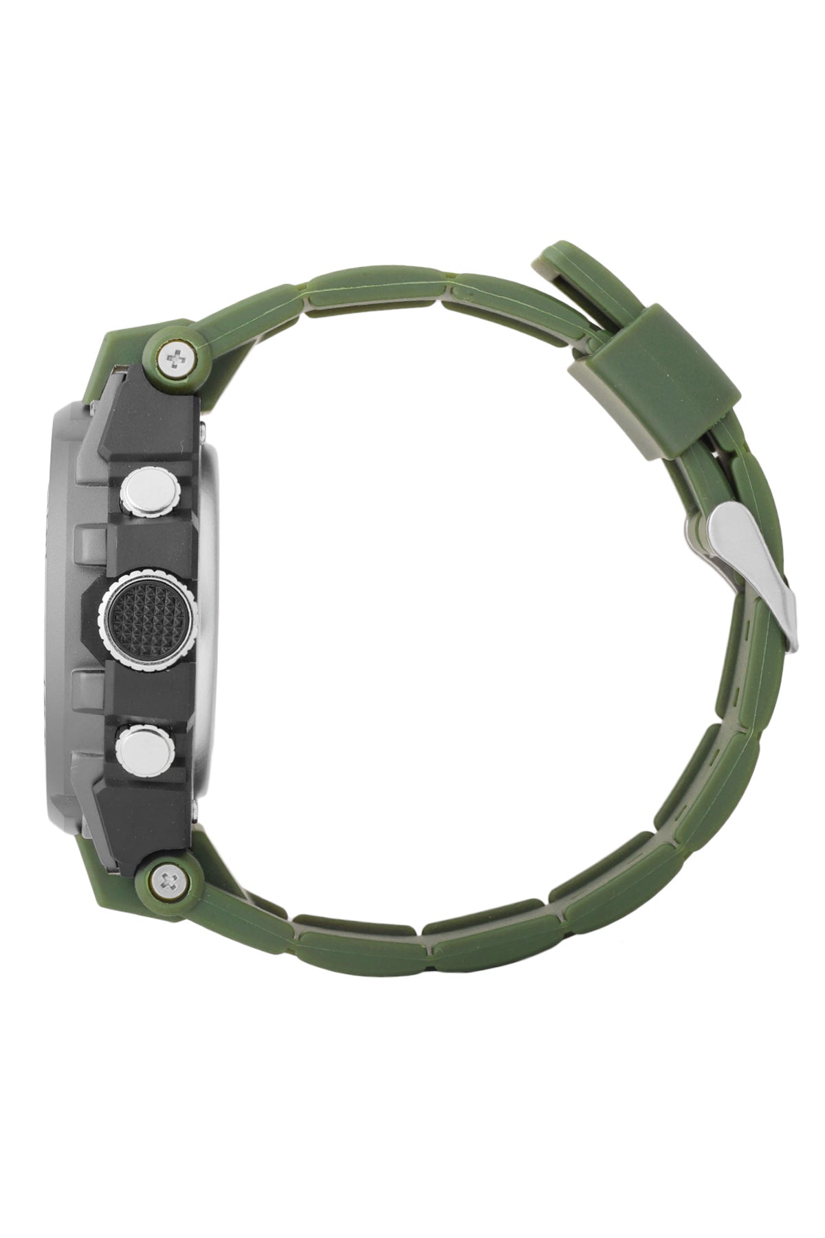 Black Analog Digital Men Watch with Polyurethane Strap