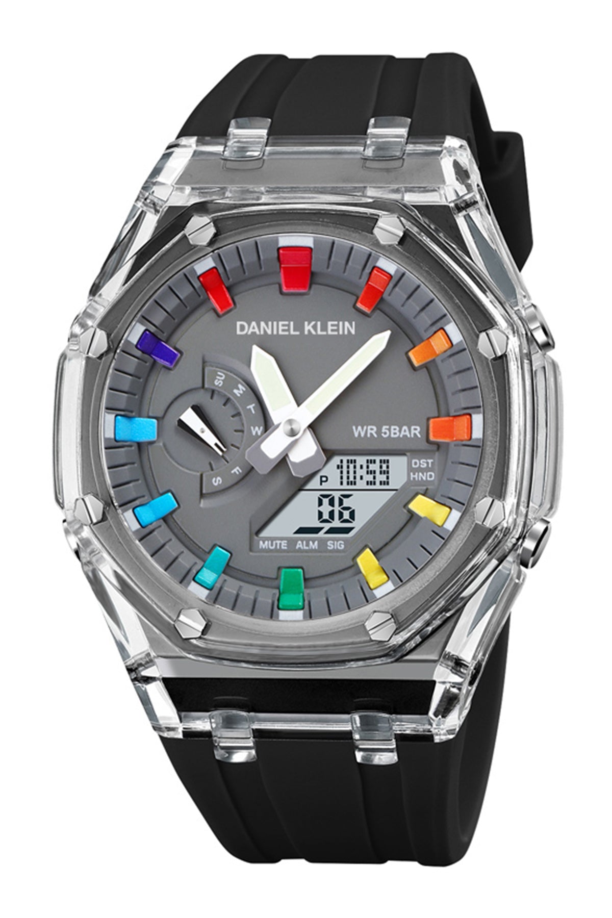 Grey Analog Digital Men Watch with silicone Strap
