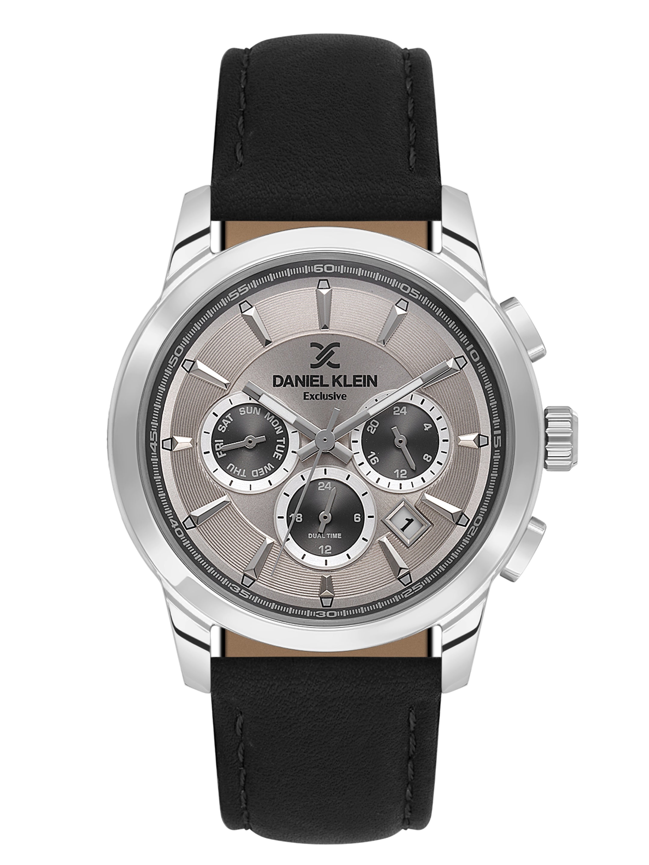 Daniel Klein Men’s Warm Grey Dial Black Leather Watch DK.6.14032-1