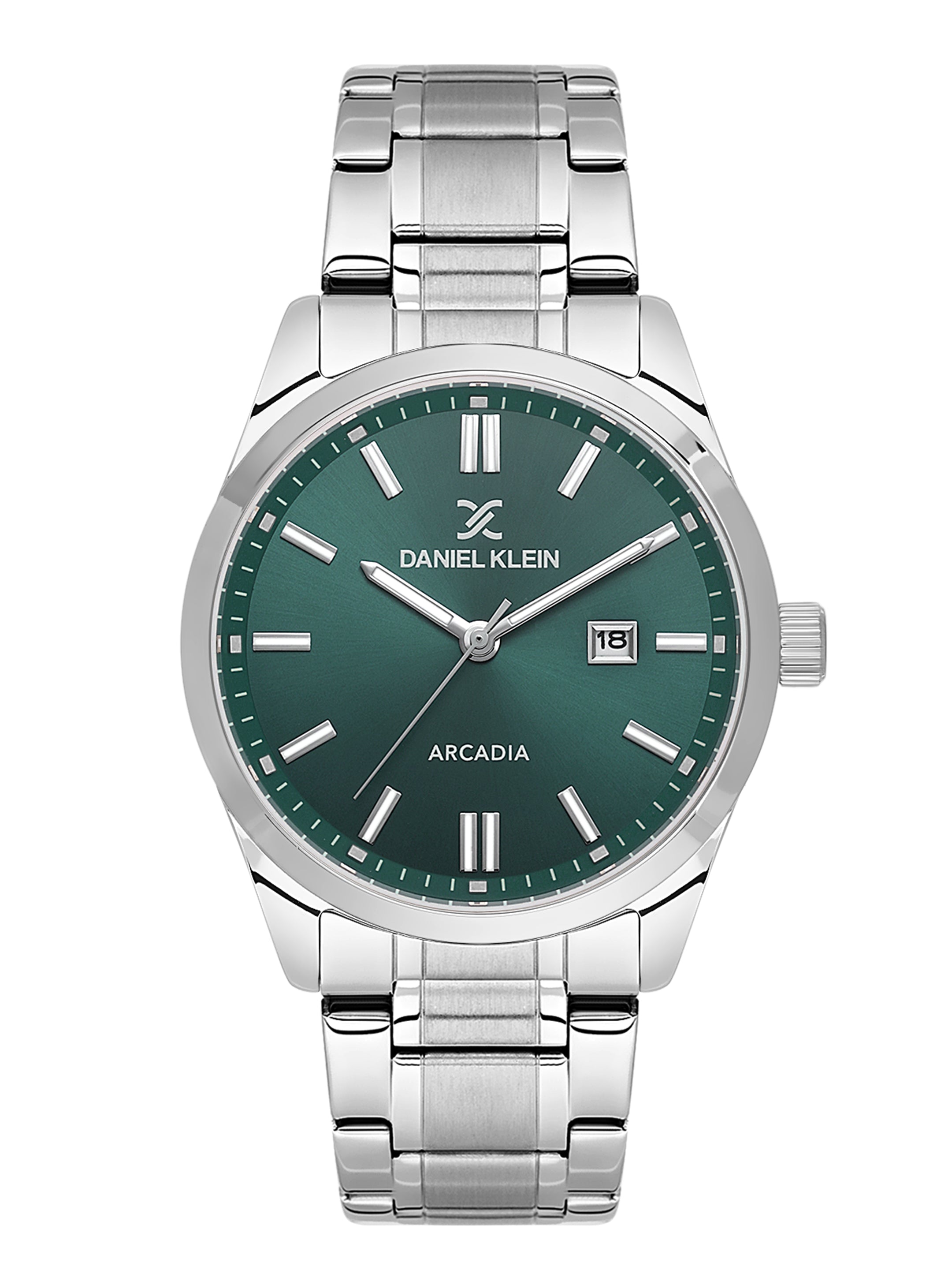 Daniel Klein Arcadia Men’s Dark Green Steel Strap Watch cc