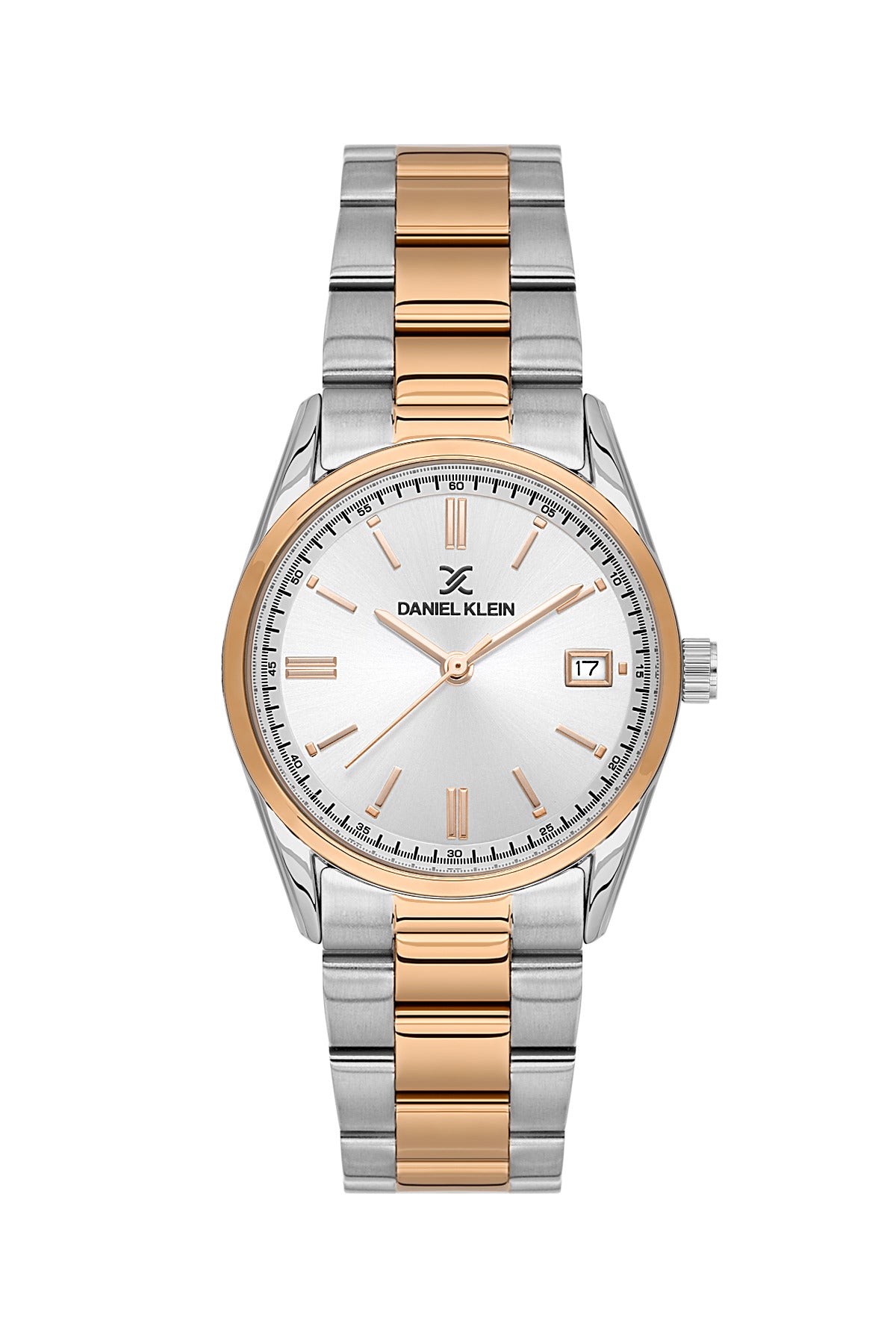 Daniel Klein Women’s Analog Watch – Silver Dial, Silver–Rose Gold Strap DK.6.14133-6