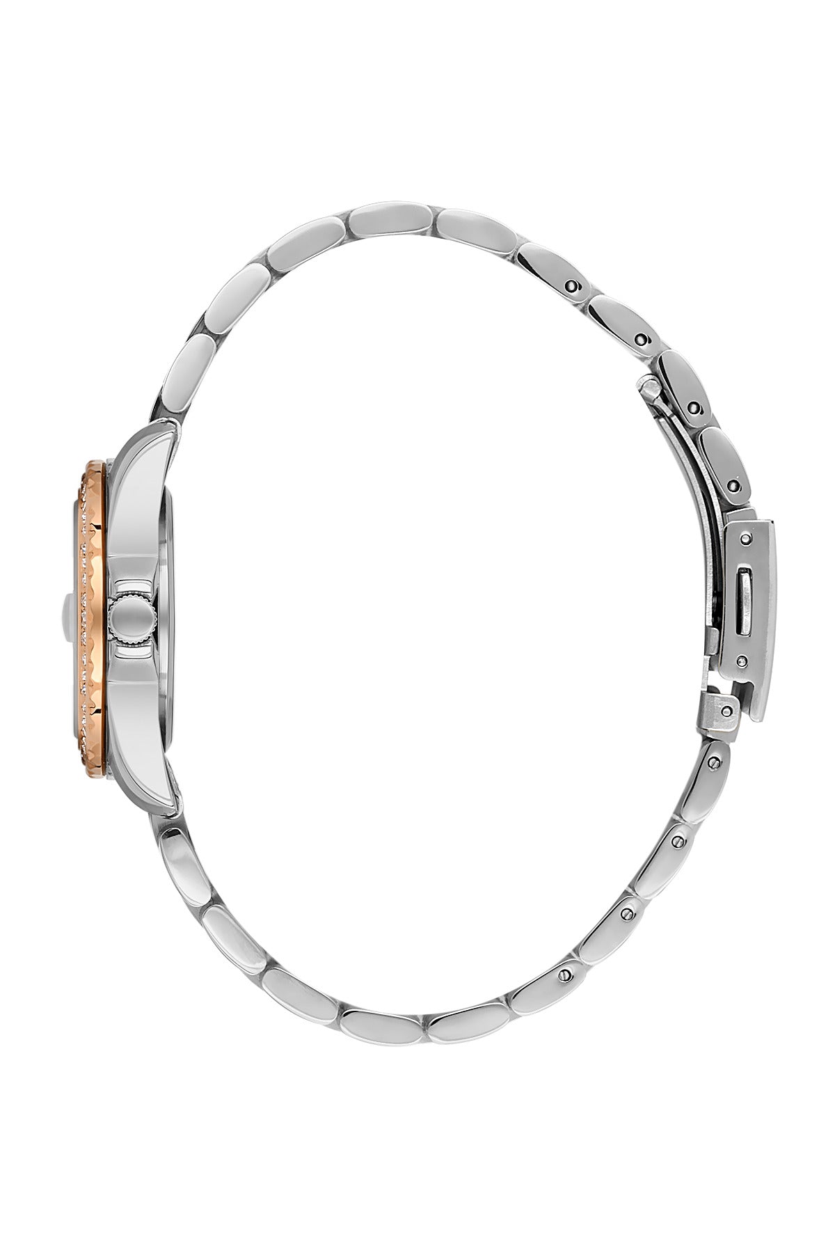 Daniel Klein Women’s Analog Watch – Dark Brown Dial, Silver–Rose Gold Strap DK.6.14134-6