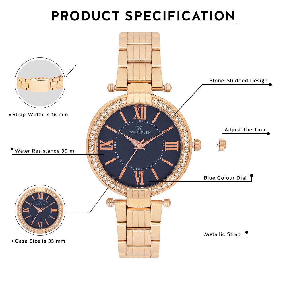 Daniel Klein Premium Women Blue Dial Watch