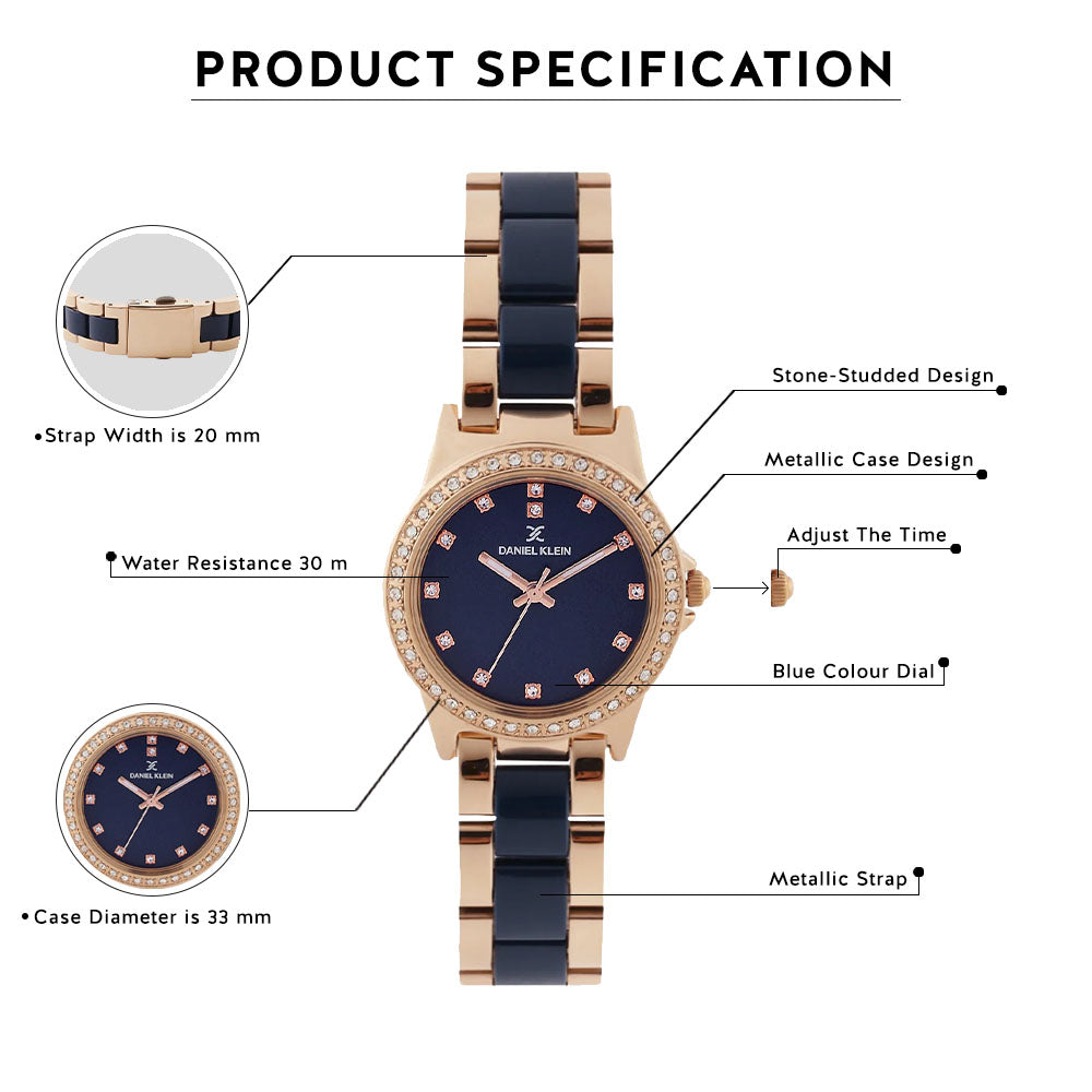 Daniel Klein Premium Women Blue Dial Watch