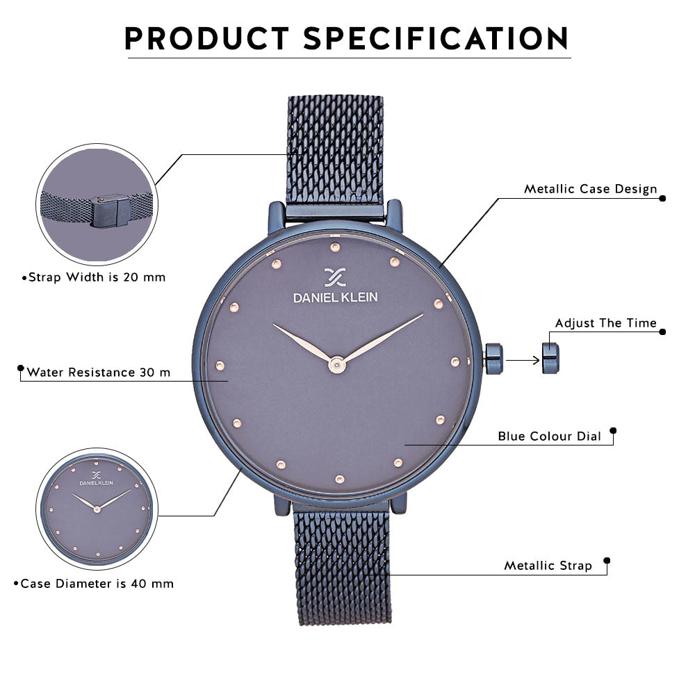 Daniel Klein Premium Women Blue Dial Watch
