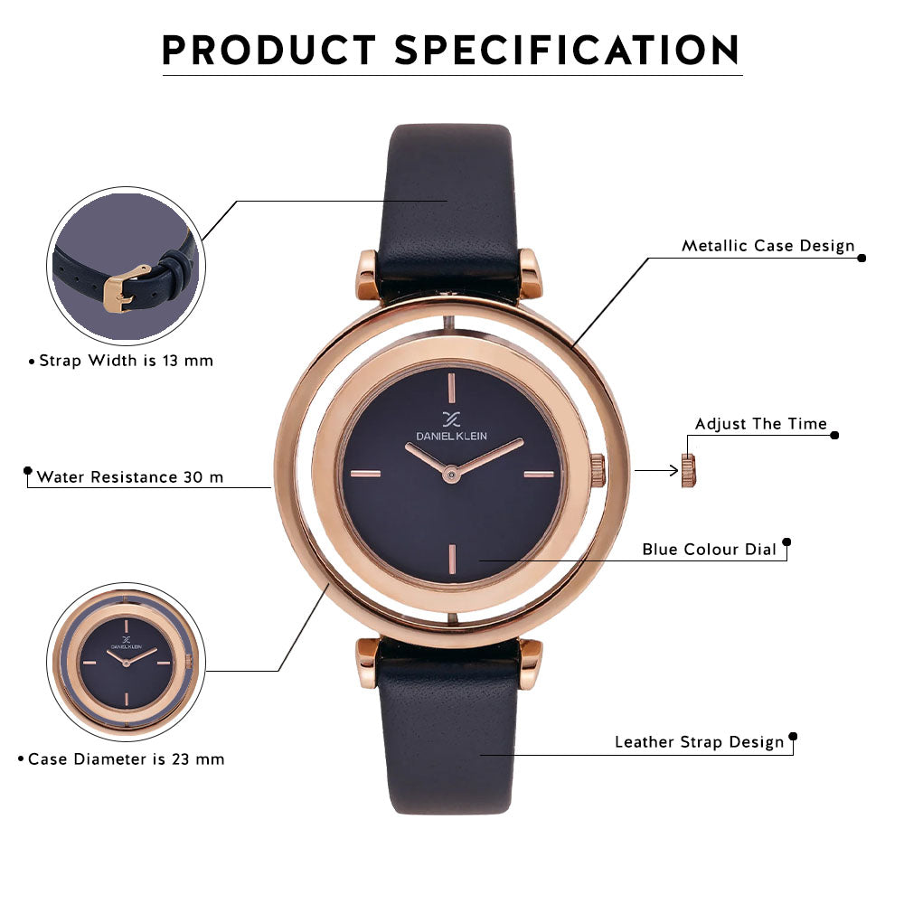 Daniel Klein Trendy Blue Dial Watch