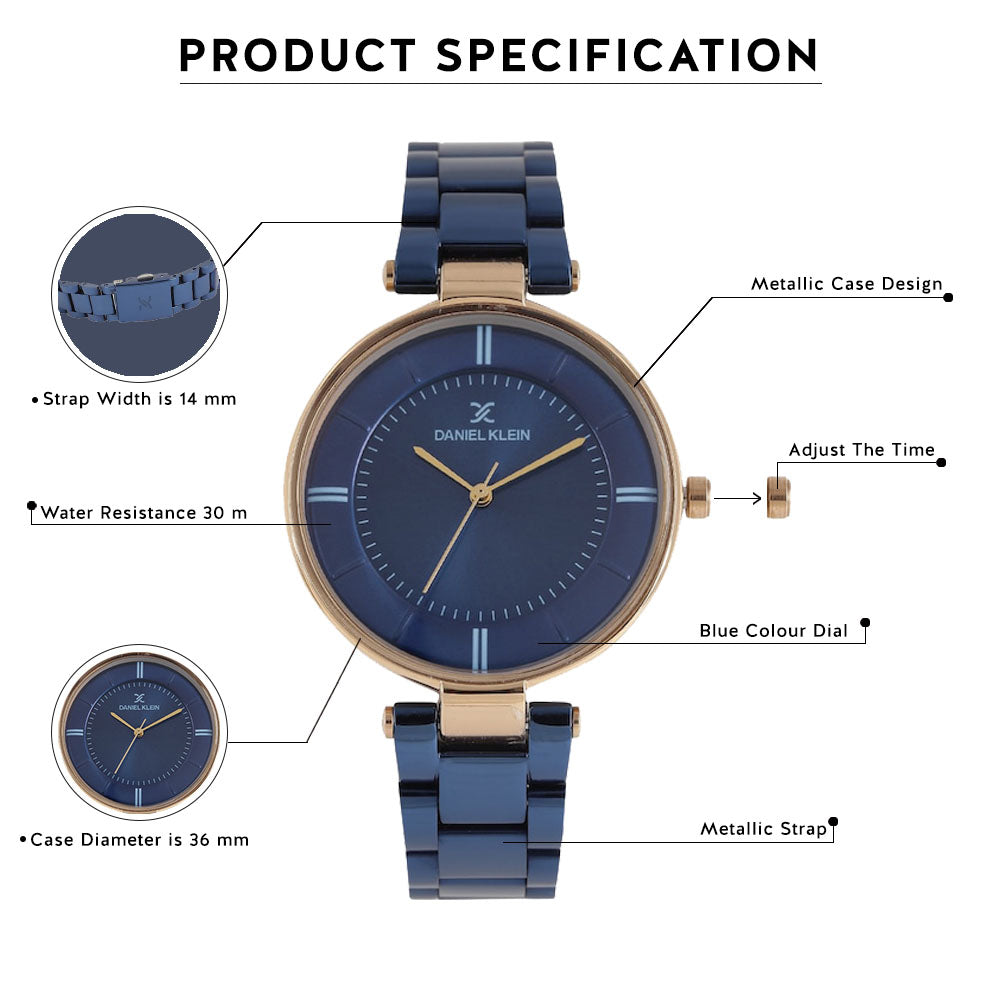 Daniel Klein Premium Women Blue Dial Watch
