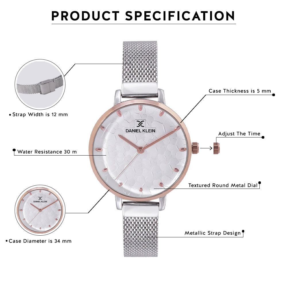 Daniel Klein Premium Women Silver Dial Watch