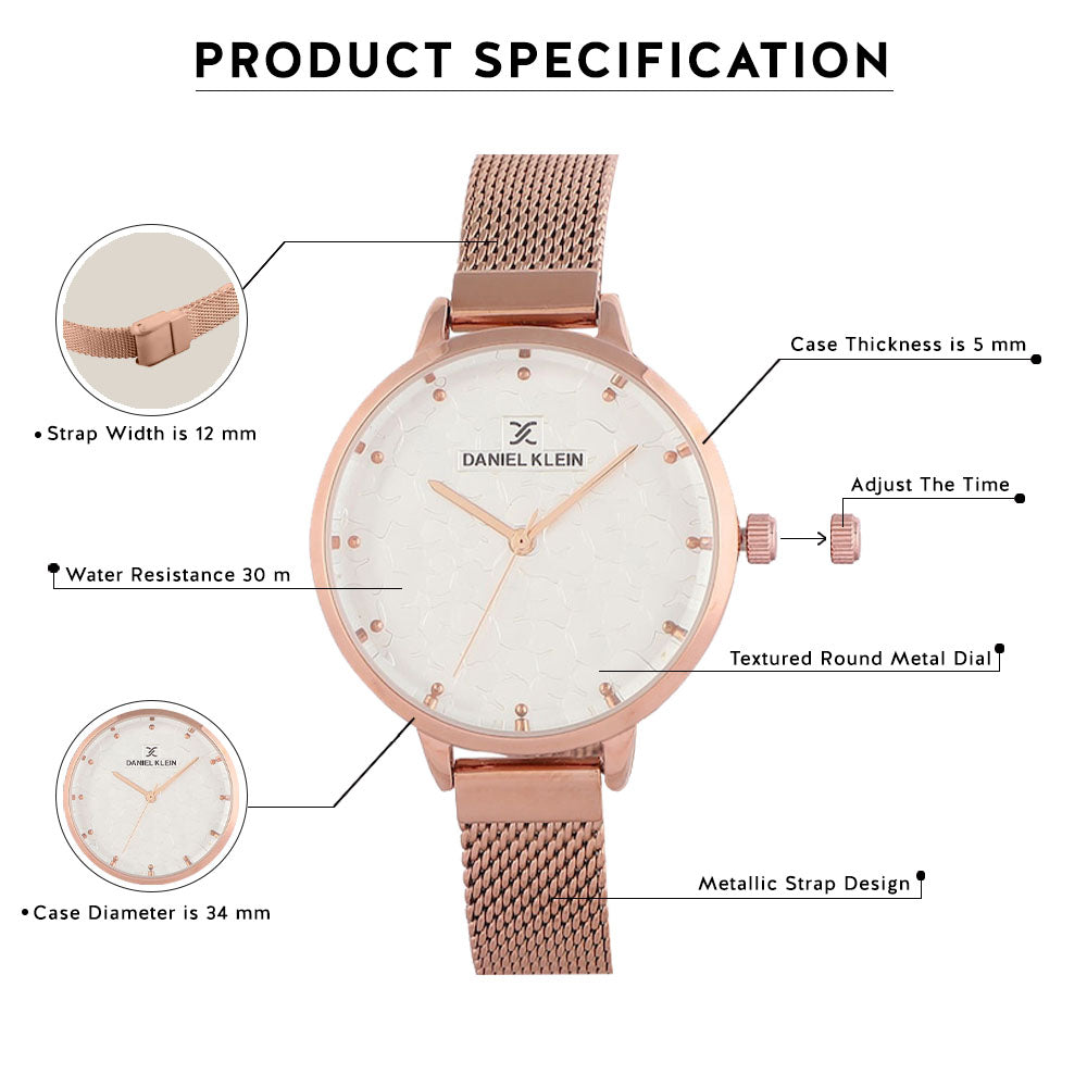 Daniel Klein Premium Women Silver Dial Watch