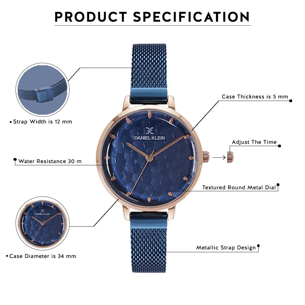 Daniel Klein Premium Women Blue Dial Watch