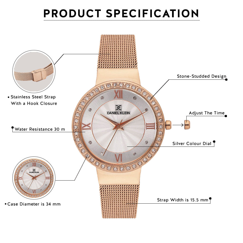 Daniel Klein Premium Women Silver Dial Watch