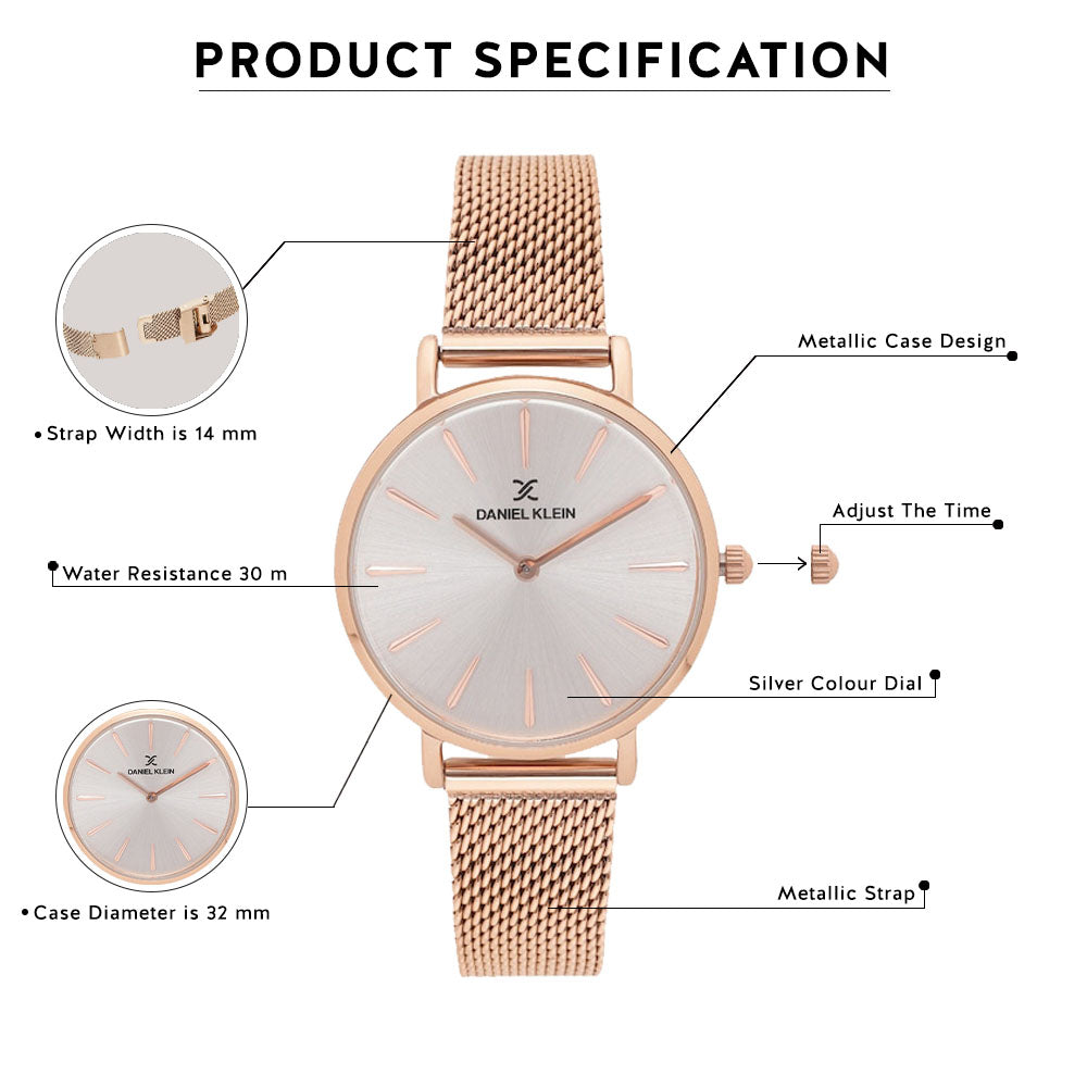 Daniel Klein Premium Women Silver Dial Watch