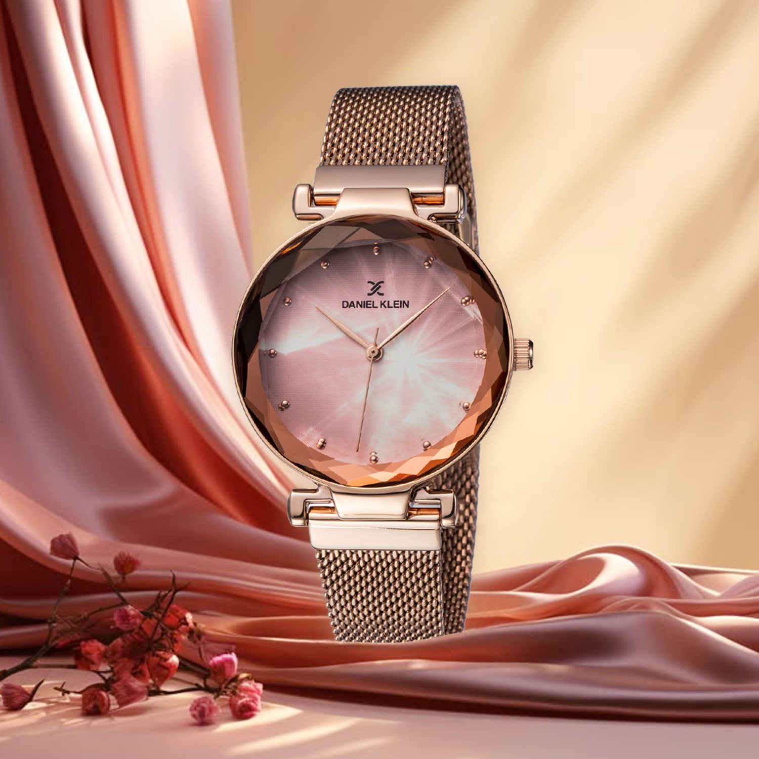 Daniel Klein Premium Women Pink Rose Gold Dial Watch