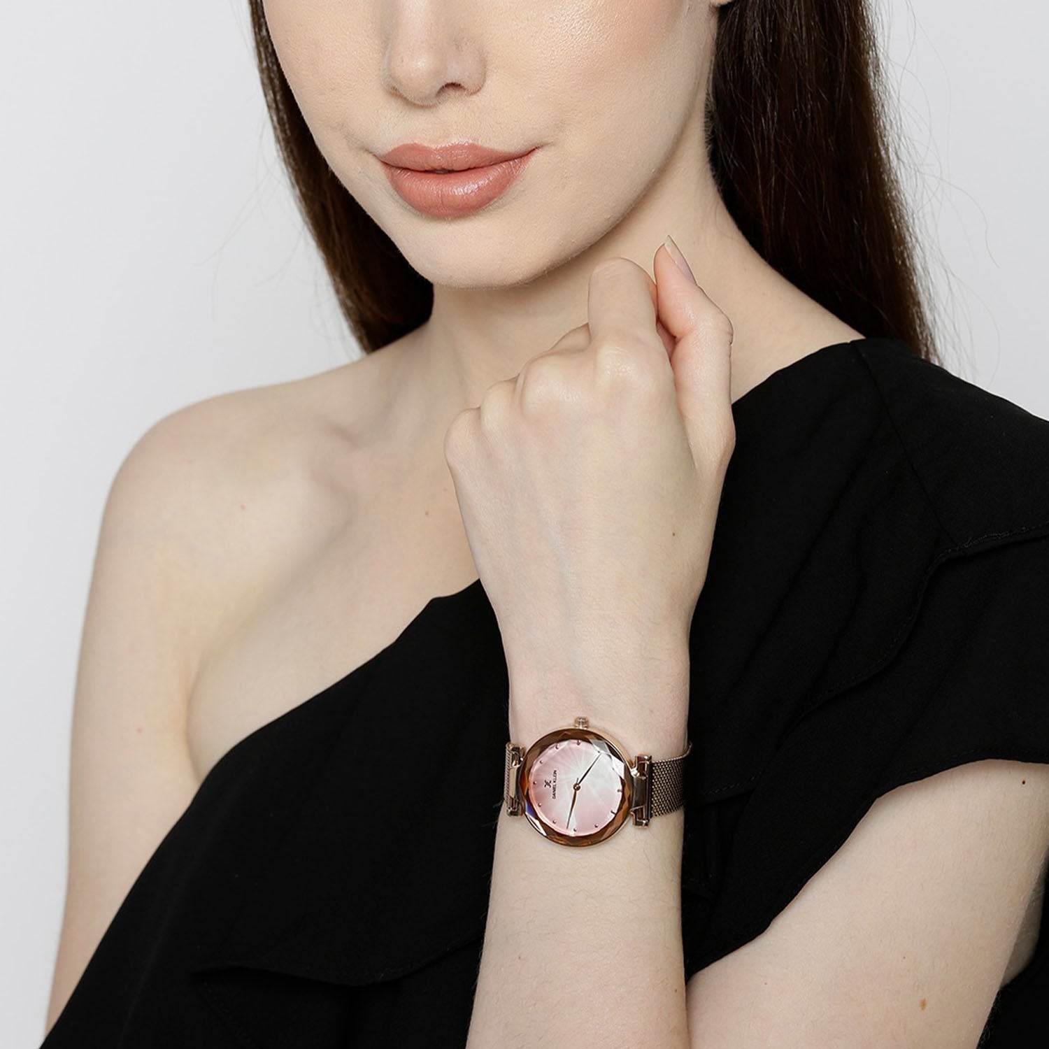 Daniel Klein Premium Women Pink Rose Gold Dial Watch