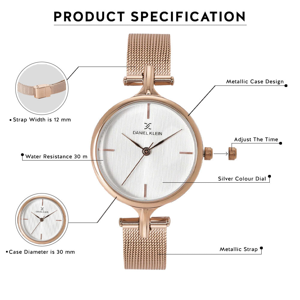 Daniel Klein Premium Women Silver Dial Watch