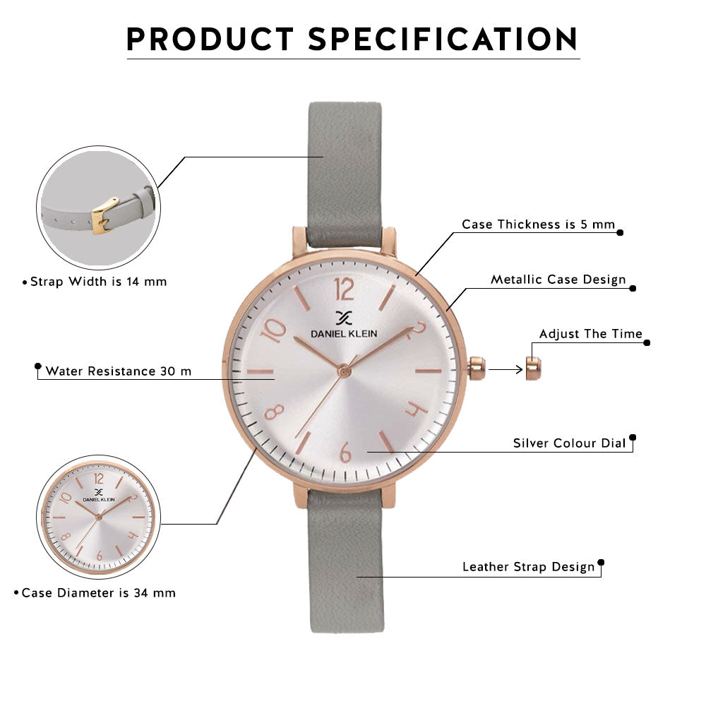 Daniel Klein Premium Women Silver Dial Watch