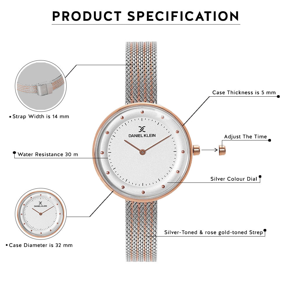 Daniel Klein Premium Women Silver Dial Watch