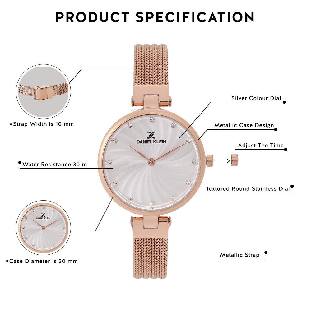 Daniel Klein Premium Women Silver Dial Watch