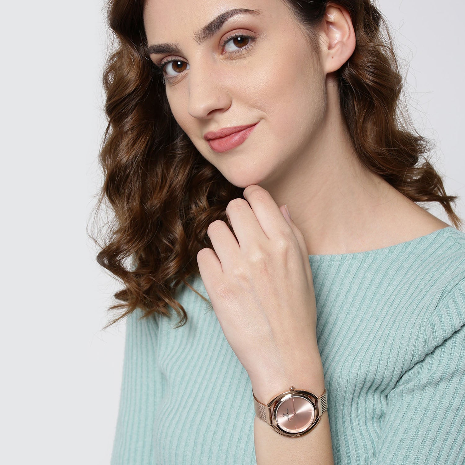 Daniel Klein Trendy Women Rose Gold Dial Watch