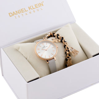 Daniel Klein Silver  Dial Analog Gift Set Watch with Bracelet For Women (Pack of 2)