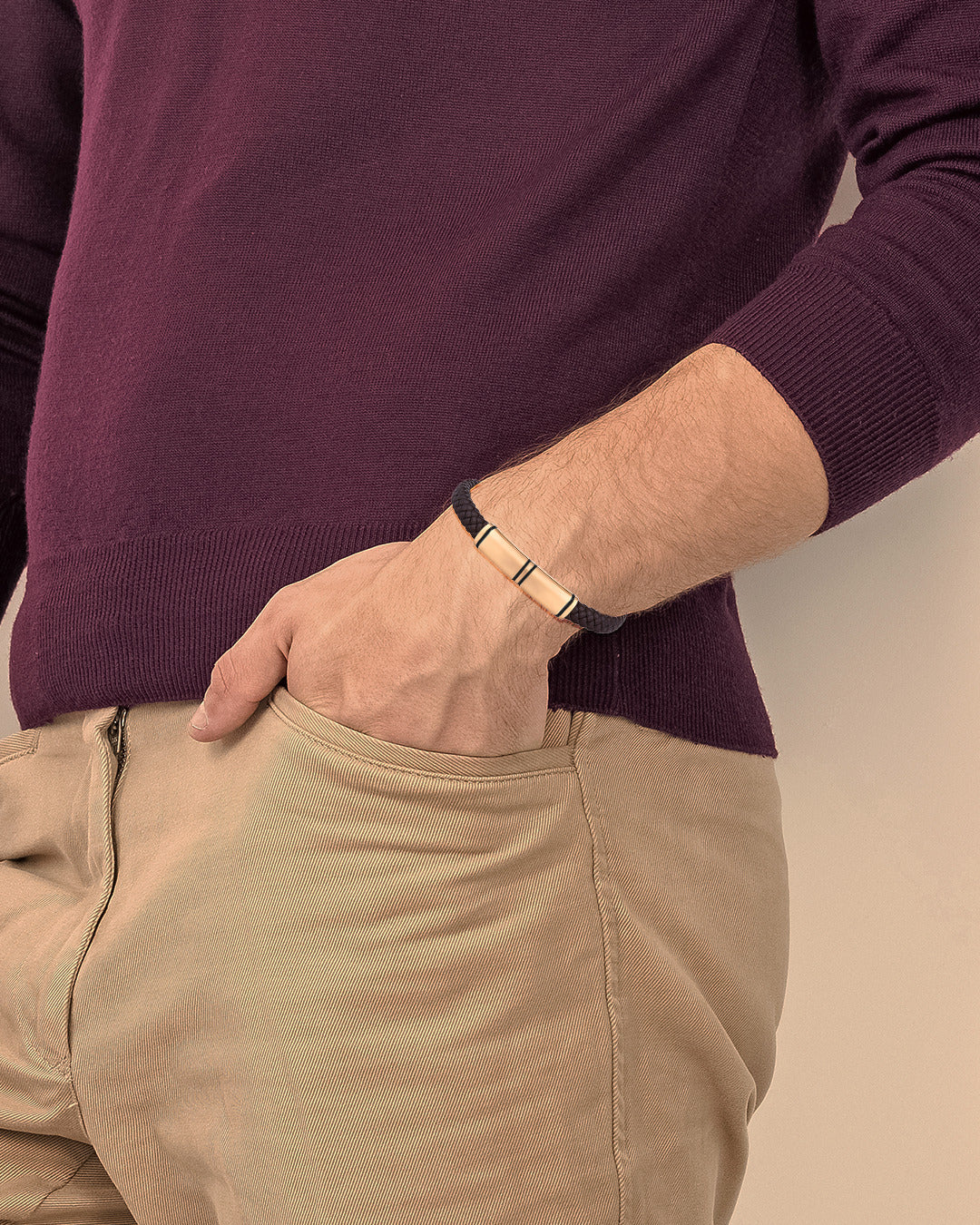 Daniel Klein Rose Gold Color Bracelet For Men