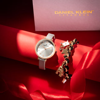 Daniel Klein Silver  Dial Analog Gift Set Watch with Bracelet For Women (Pack of 2)