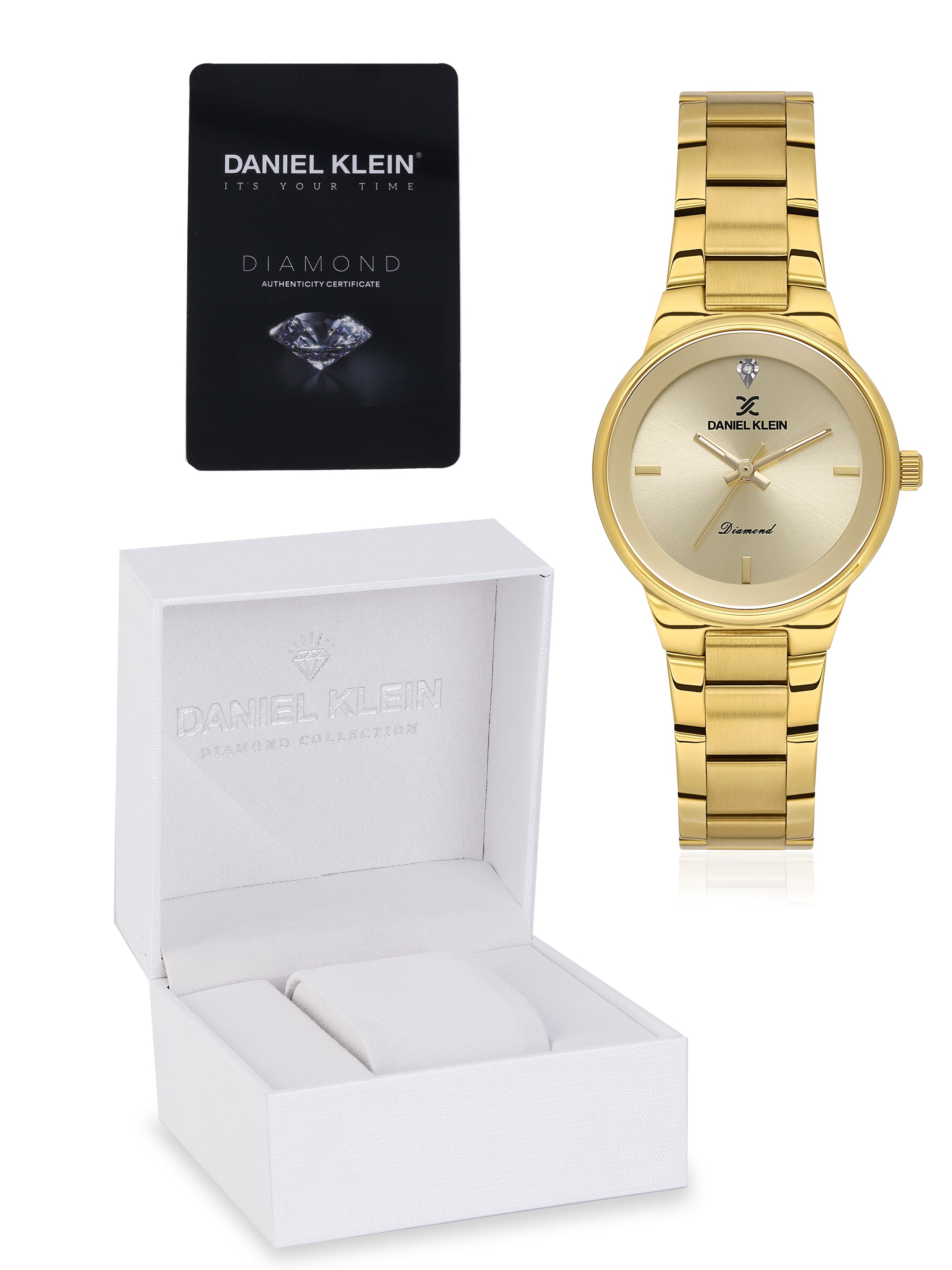 Daniel Klein Silver Dial Dual-Tone Women’s Analog Watch DK.1.14136-3