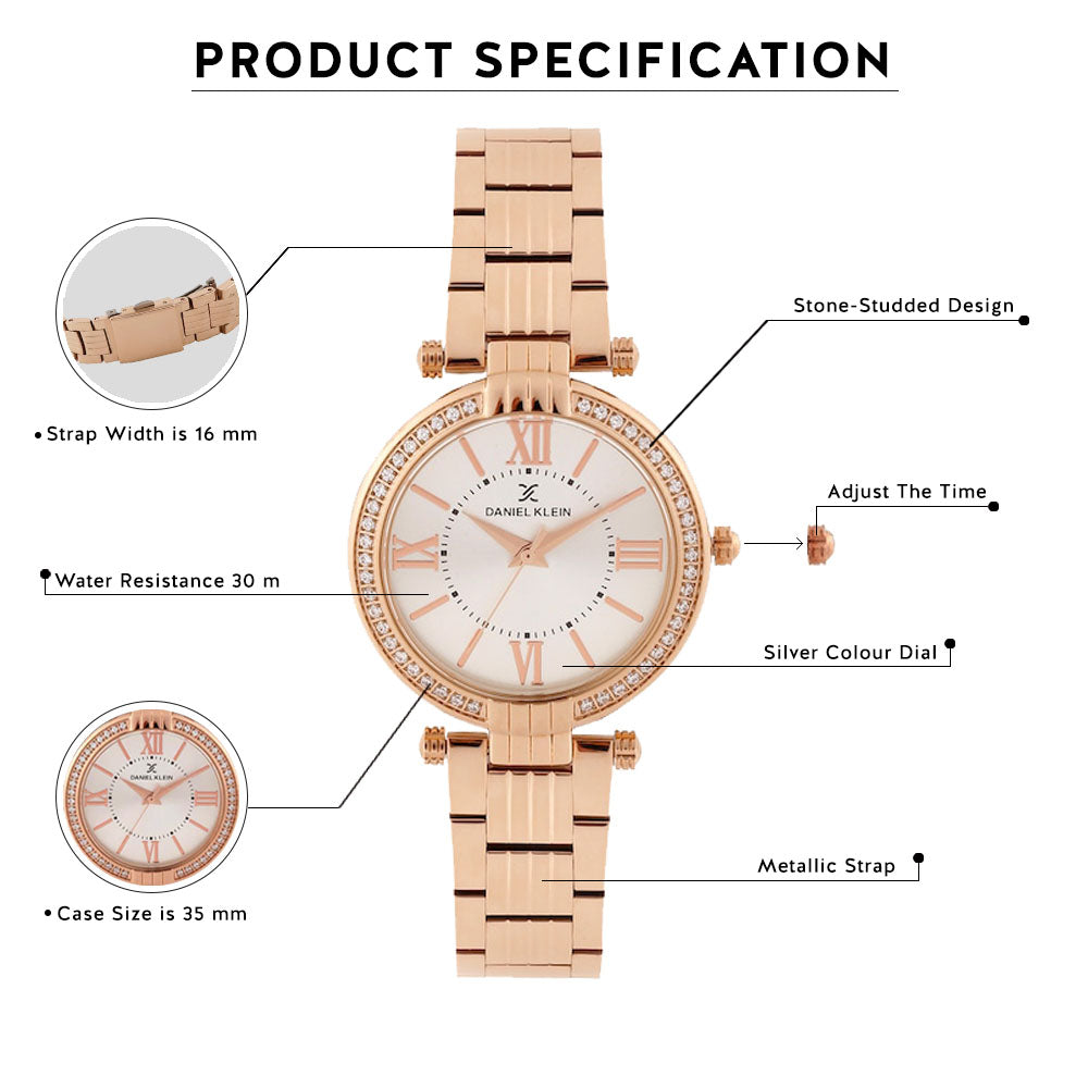 Daniel Klein Premium Women Silver Dial Watch