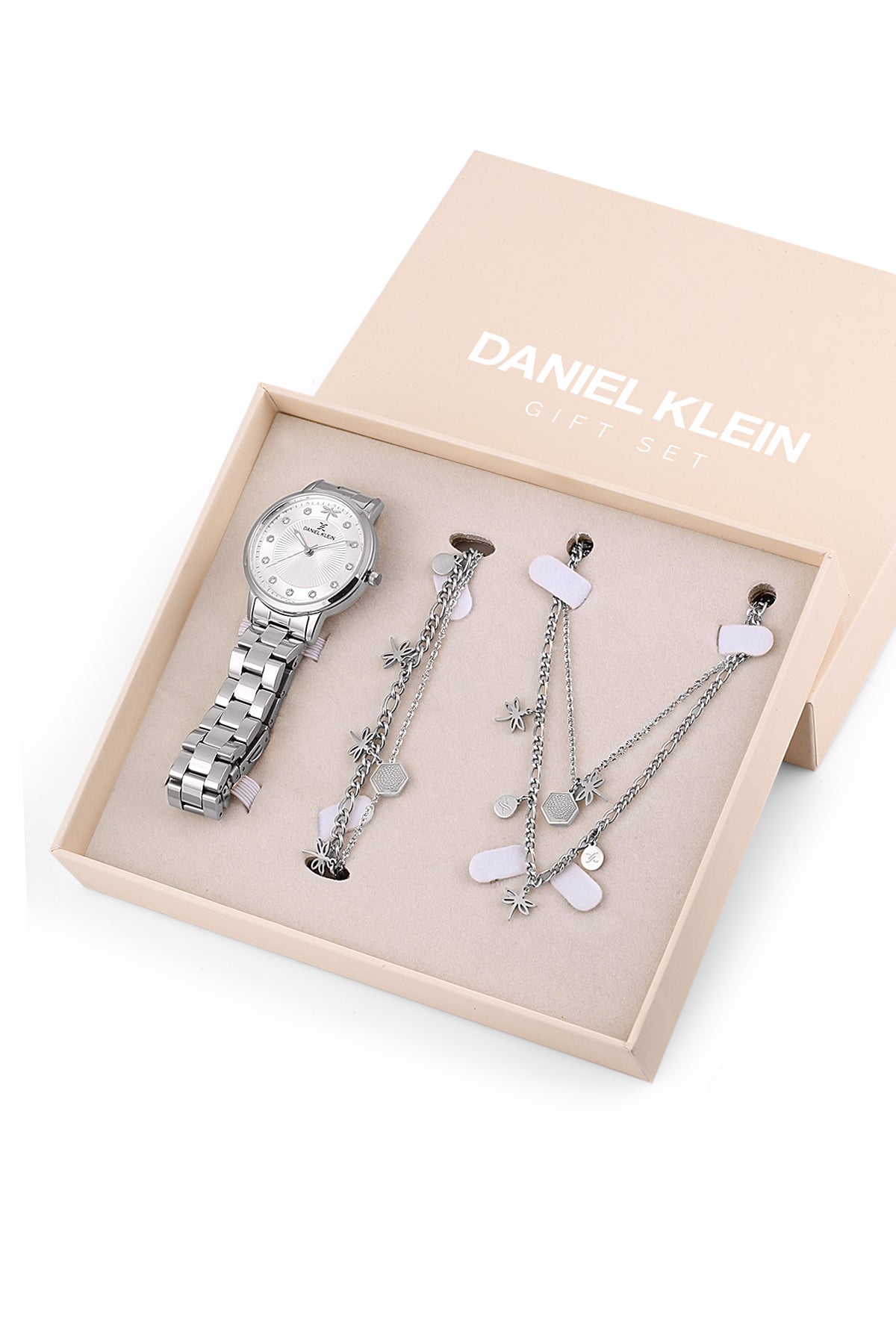 Daniel Klein Gift Set Women Silver Watch