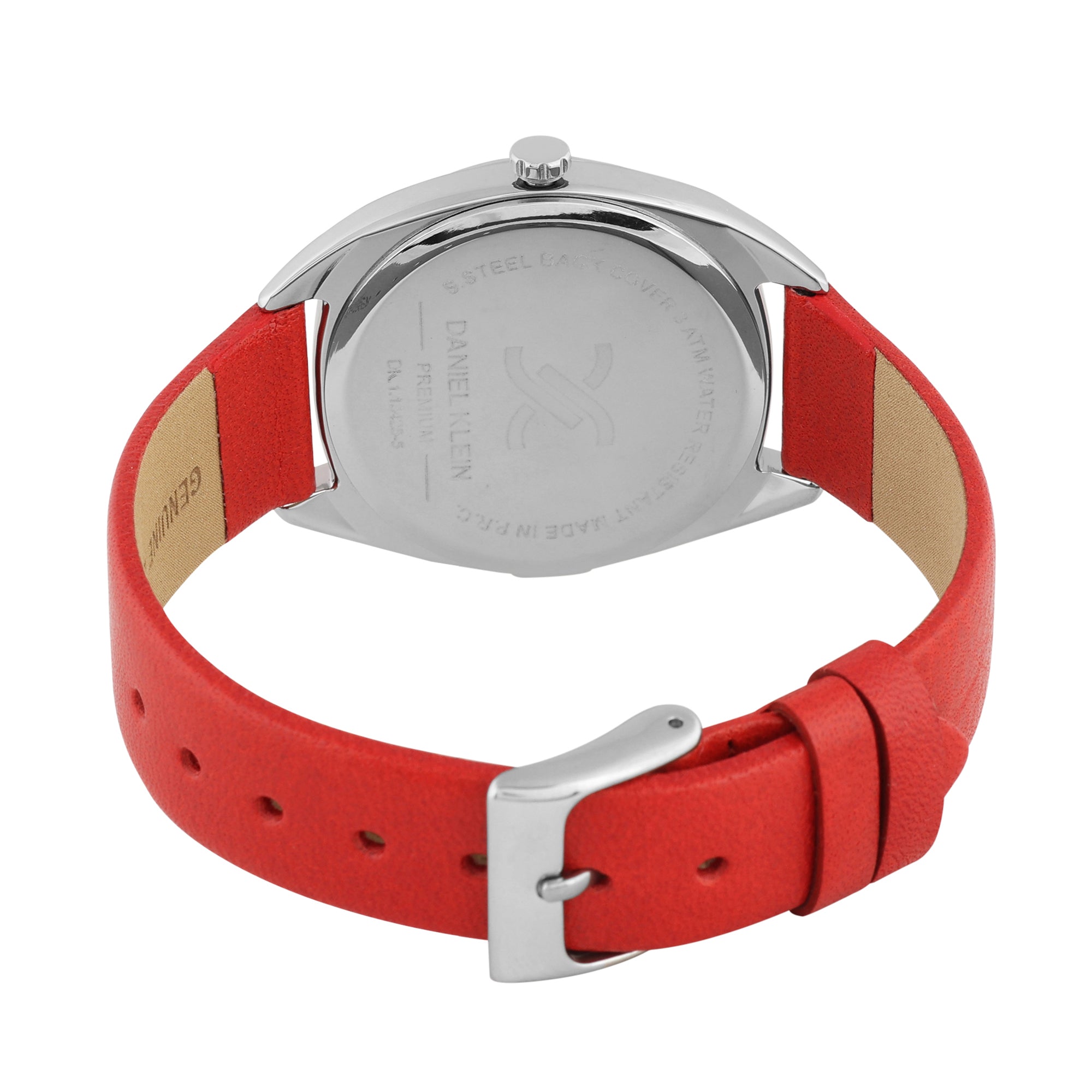 Daniel Klein Premium Women Silver - Sunray/Emboss Dial With Stone Watch