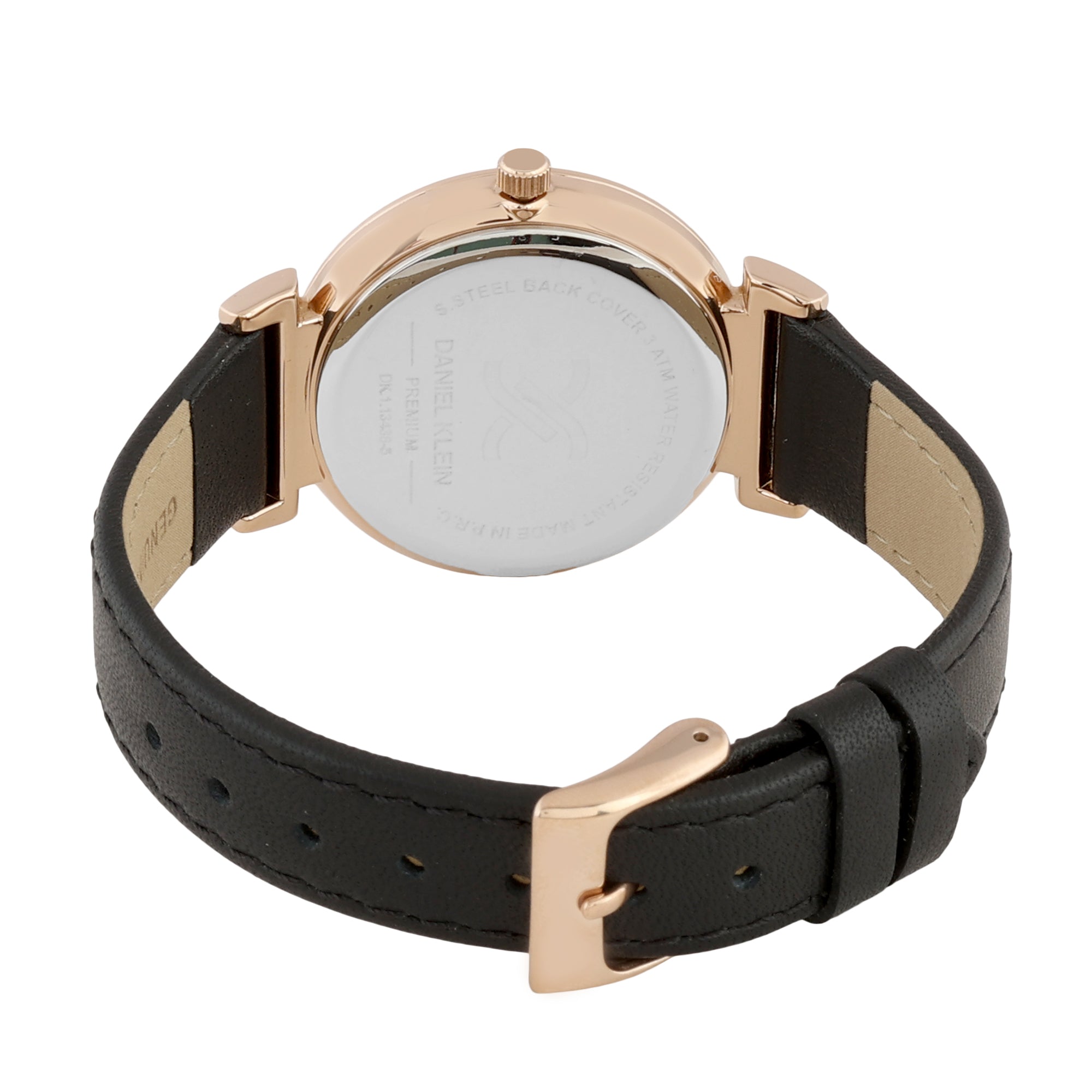Daniel Klein Premium Women Gun Black - Sunray Brush Dial With Stone Watch